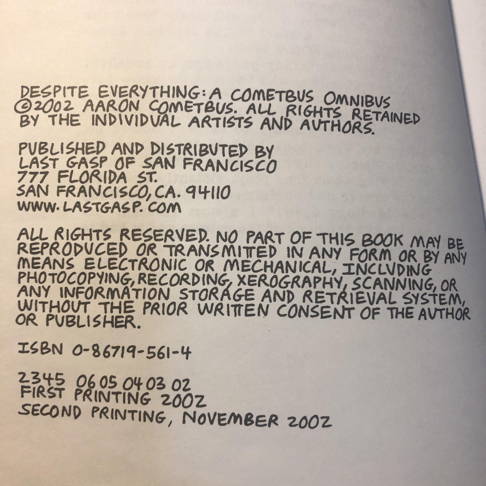 Despite Everything Cometbus Omnibus Fanzine Anthology