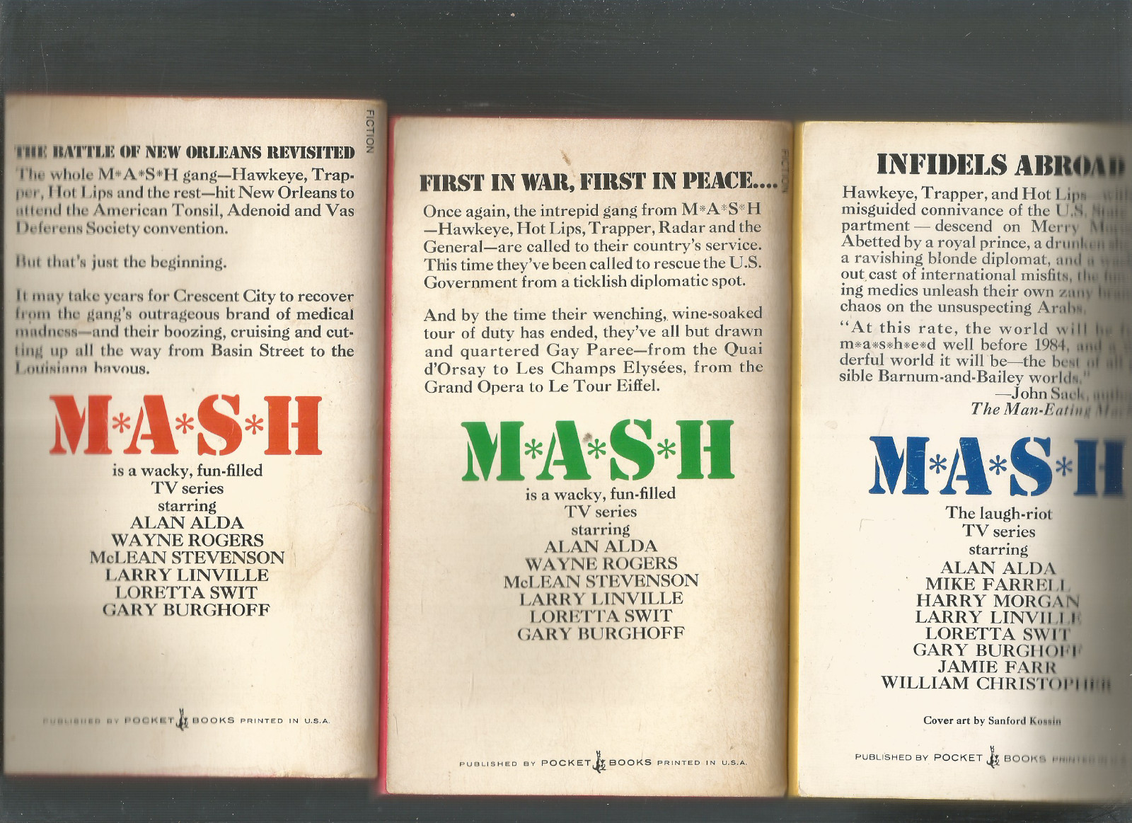 MASH ” LOT OF 13 PB -TV TIE-IN – RICHARD HOOKER + W.BUTTERWORTH 1970’S SERIES