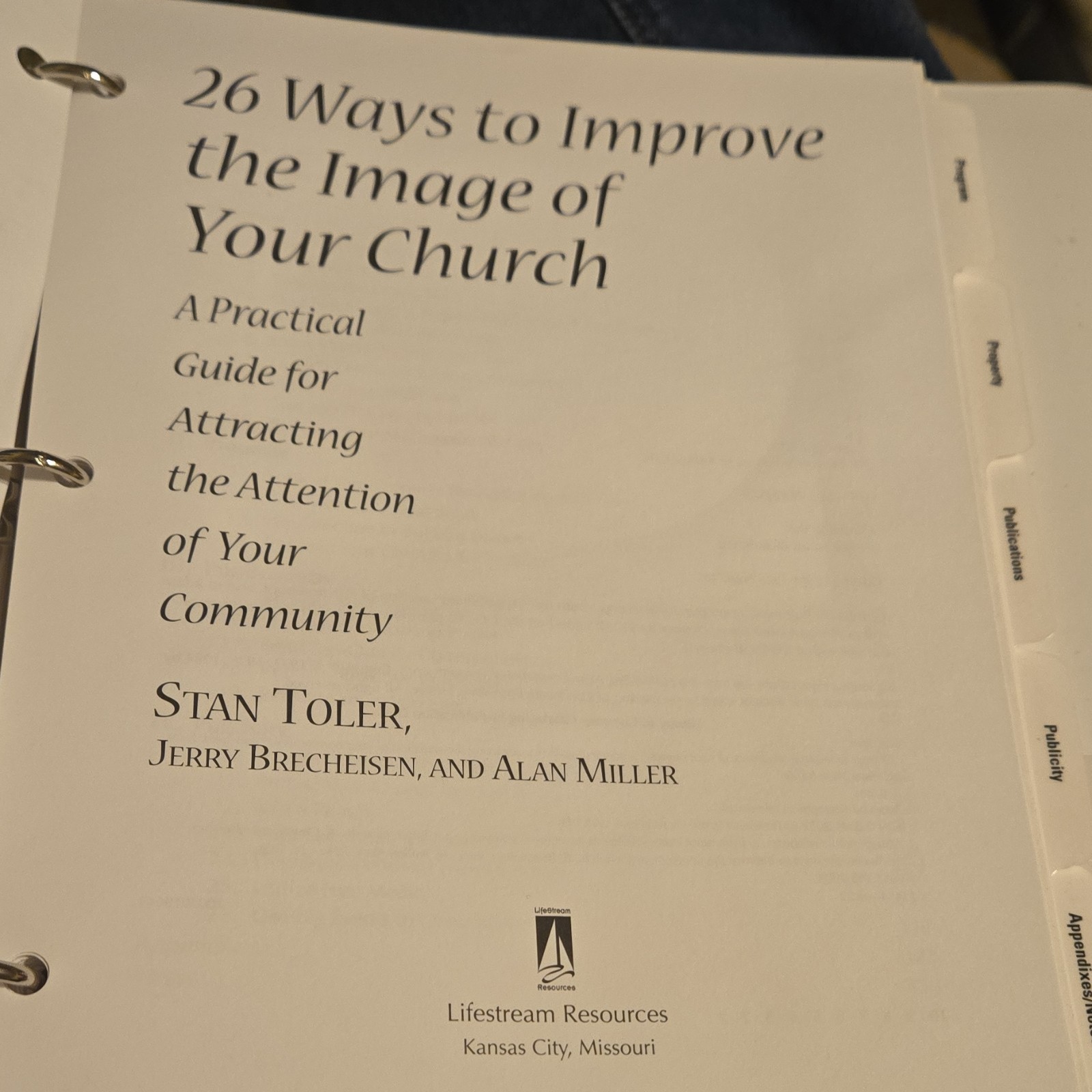 26 Ways to Improve the Image of Your Church Binder w/ CD by Toler, Brecheisen