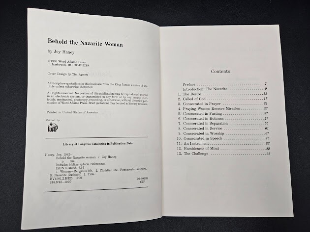 Behold The Nazarite Woman Book by Joy Haney World Aflame Press Paperback