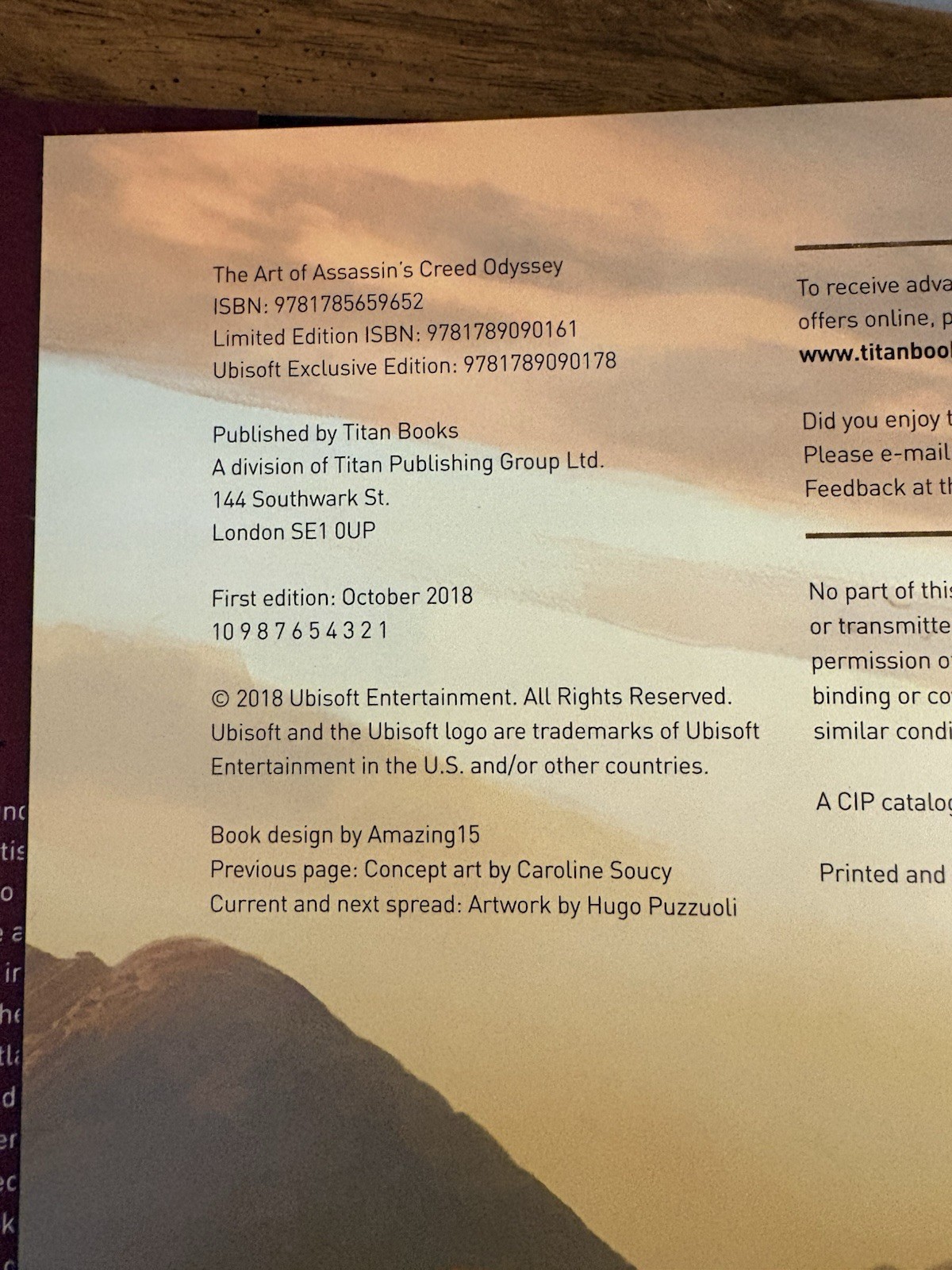 Art of Assassin’s Creed Odyssey by Kate Lewis (Hardcover 2018) First Edition