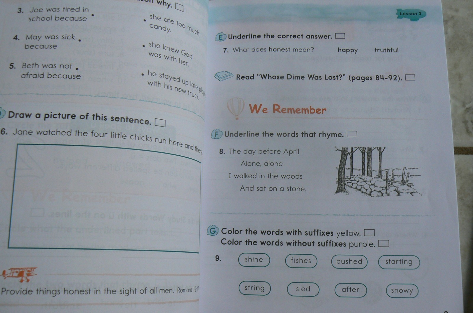 Christian Light Education CLE, I WONDER, gr.1, Light Unit 103,104,105 Sunrise 2E