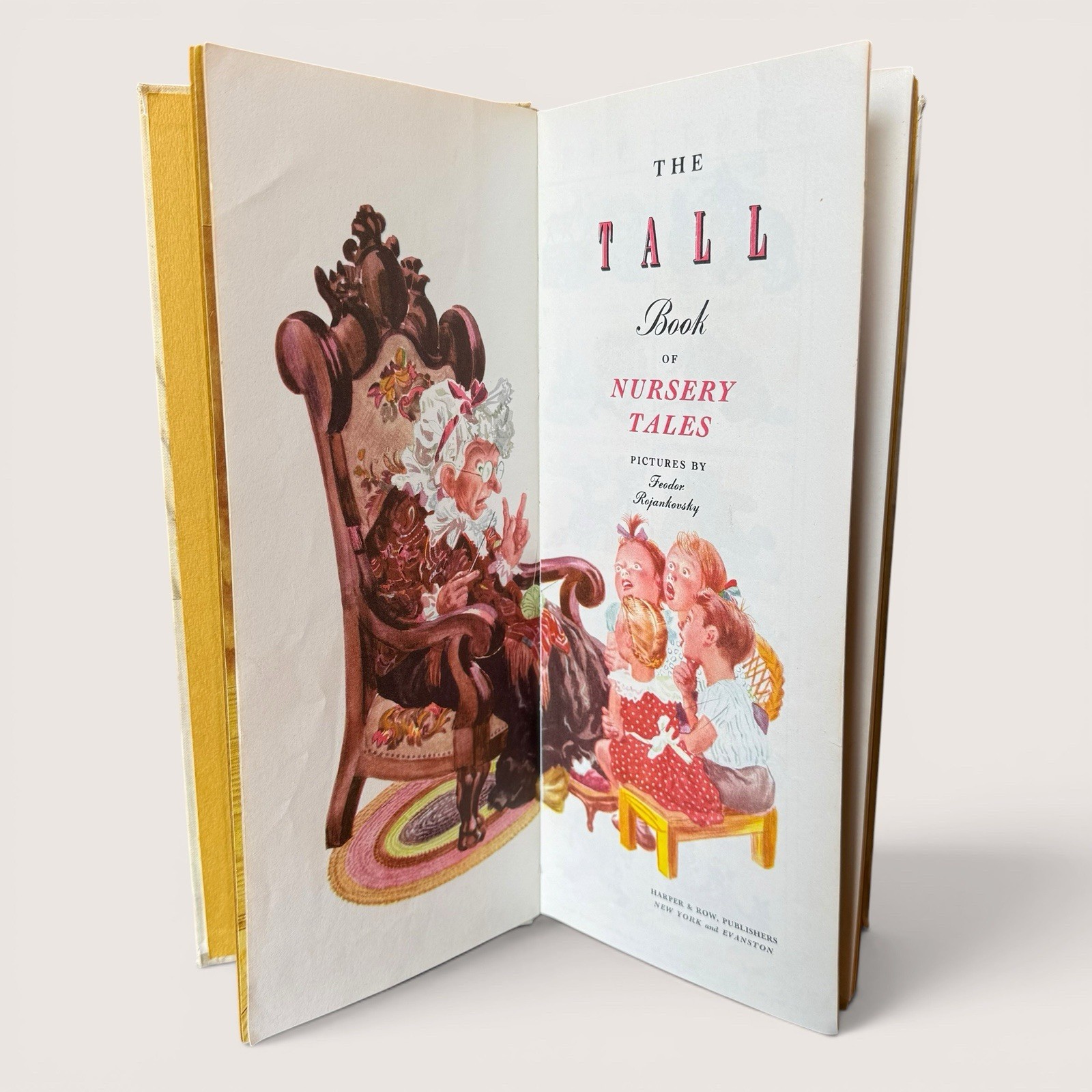The Tall Book of Nursery Tales Vintage 1944 Rojankovsky 12”x5”x1/2” Acceptable