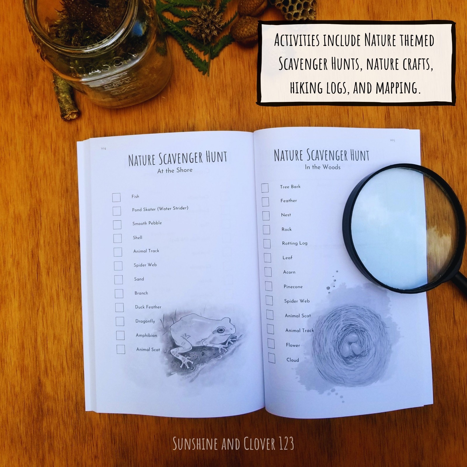 Nature Journal Exploring the Wild Kids Prompted Outdoor Observation Notebook B&W