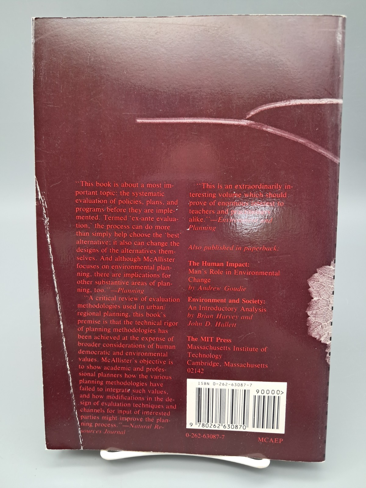 Evaluation in Environmental Planning : Assessing Environmental, Social, Economic