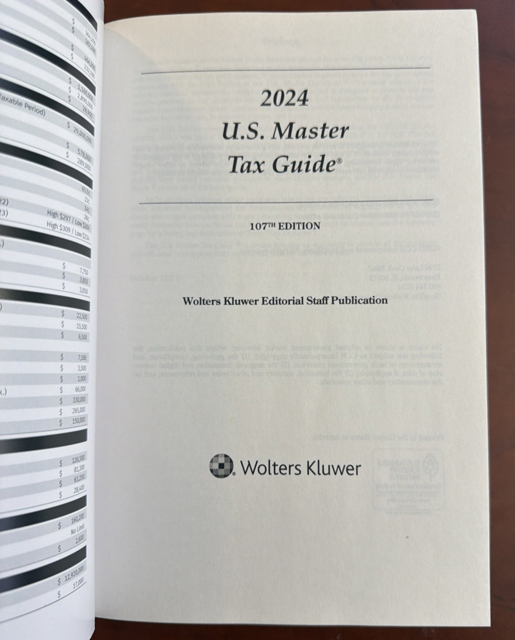 2021-2024 U.S. Master Tax Guide Lot of 4 Wolters Kluwer Tax Reference Books