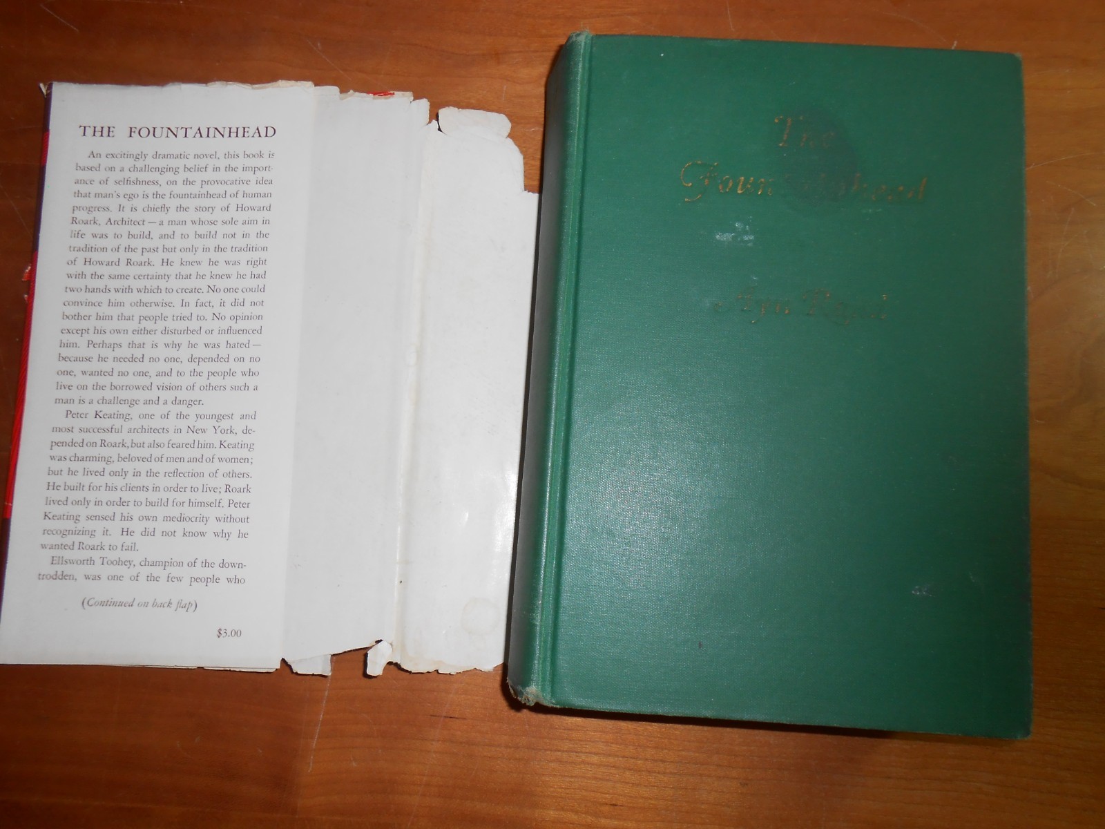 Ayn Rand THE FOUNTAINHEAD 1943 Early Ed. Bobbs Merrill w./ Errors- HC/DJ GC