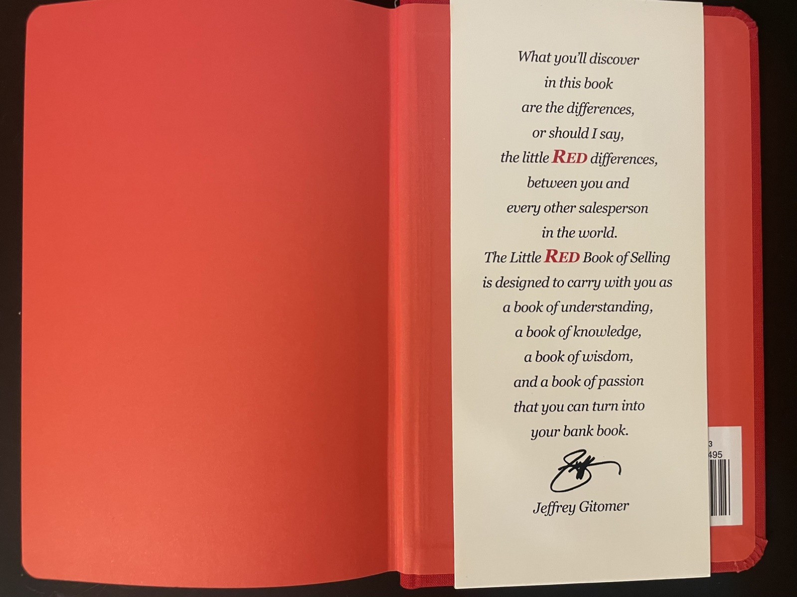 Jeffrey Gitomer’s Little Red Book of Selling Hardcover BRAND NEW