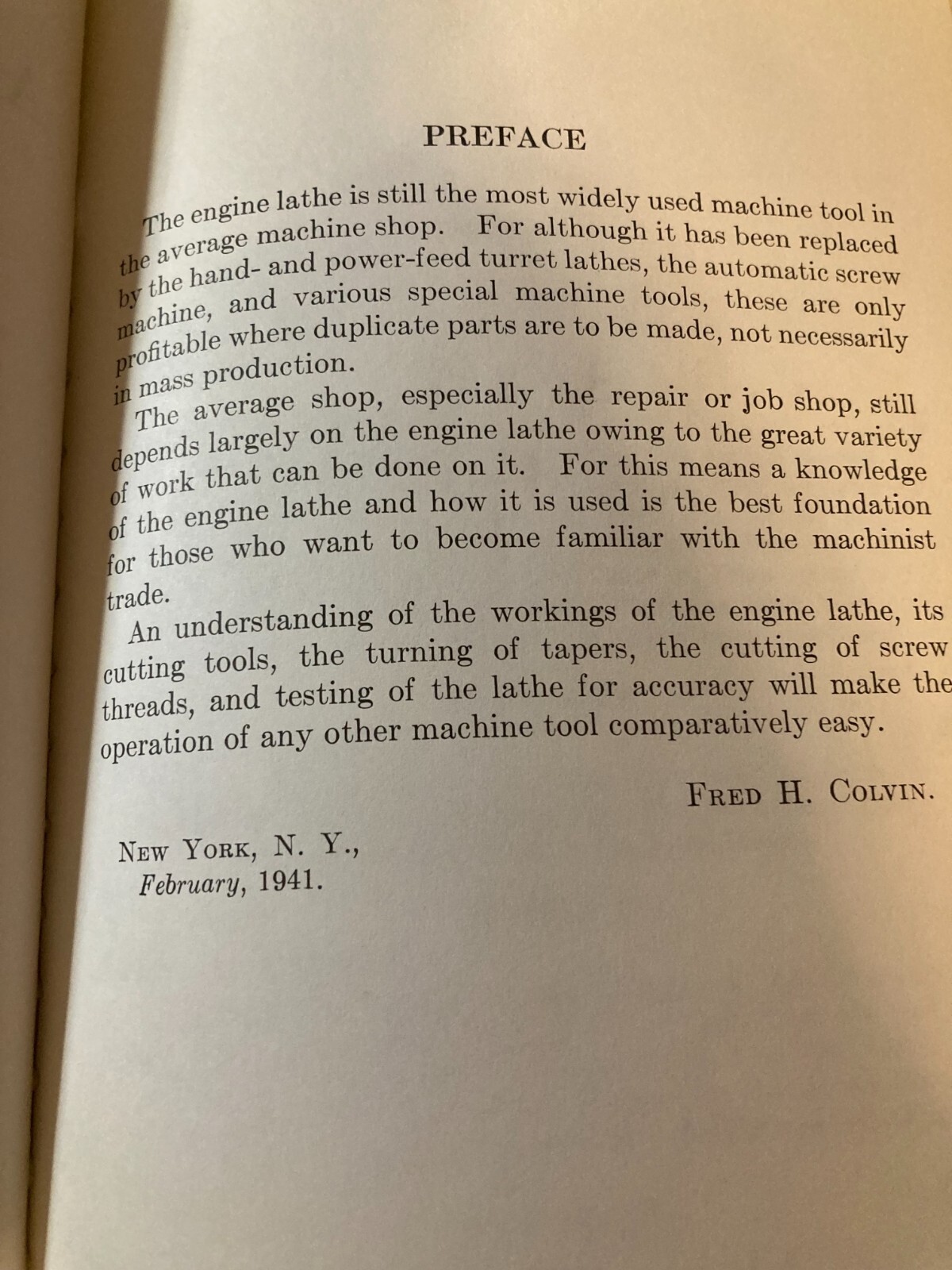 USED Running An Engine Lathe Fred H. Colvin Classic Book Shop Manual Learn Metal