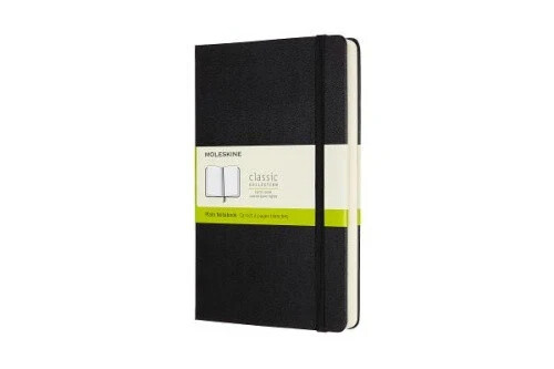 Moleskine Notebook, Large, Plain, Black, Hard Cover (5 X 8.25)