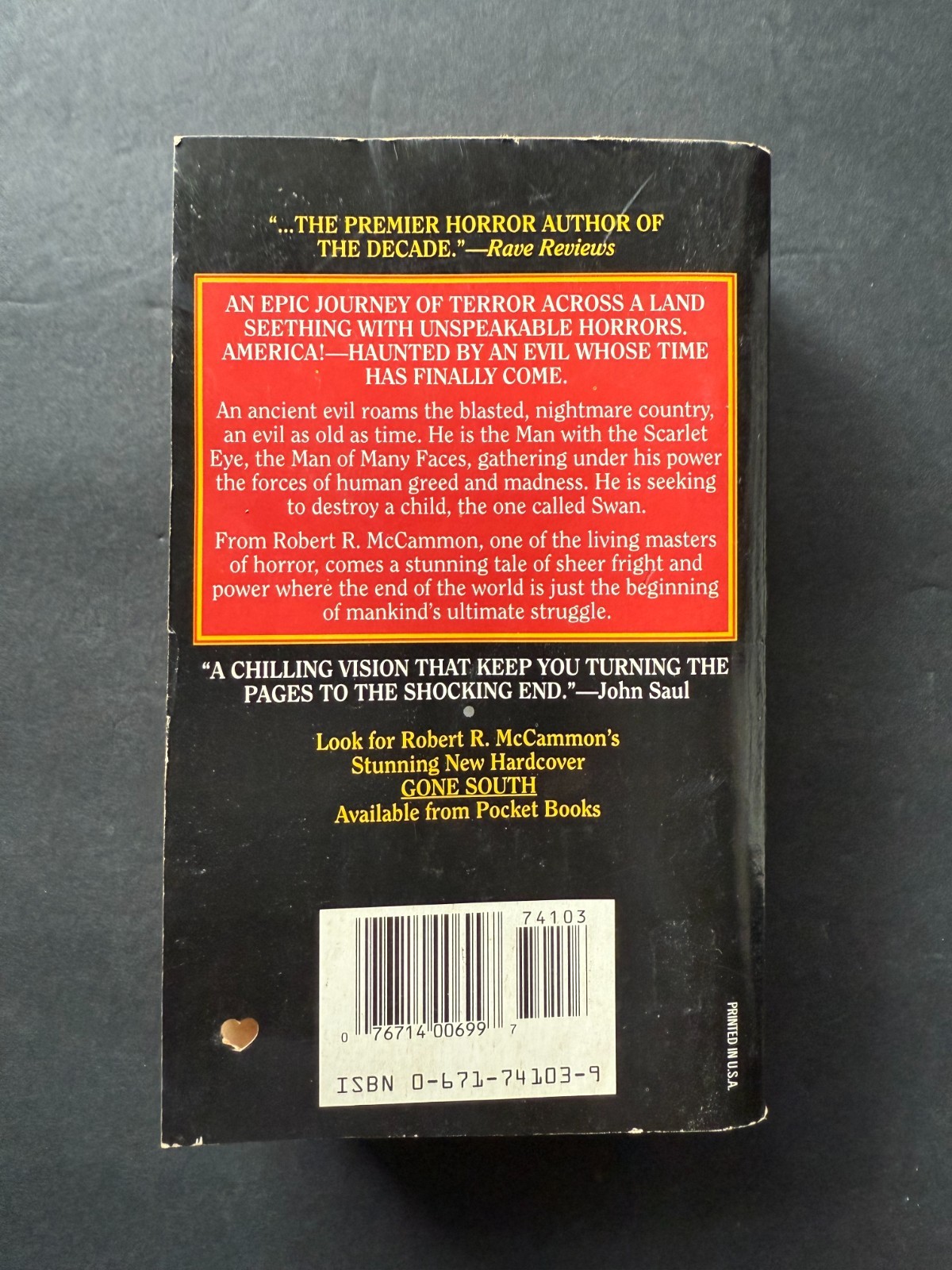 Swan Song Robert Mccamon first pocket book printing Paperback Acceptable