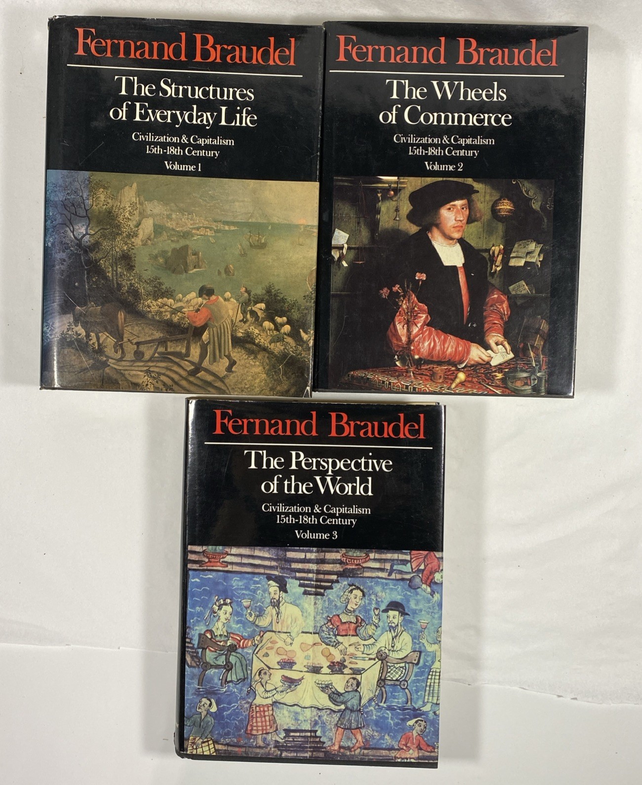 Civilization & Capitalism 15th-18th Century 3 Vol Set Fernand Braudel 1st US Ed