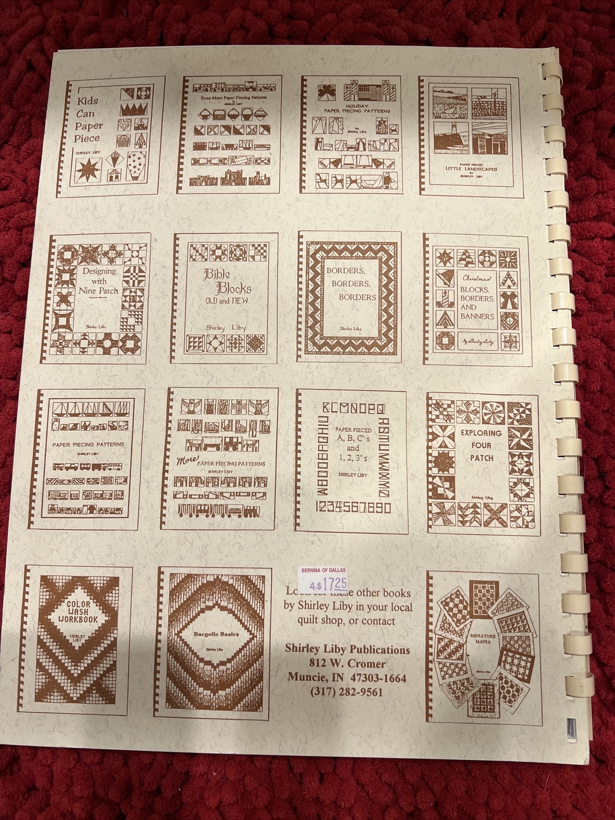 Paper Piecing Patterns by Shirley Liby 1993 Publication 82 Pages