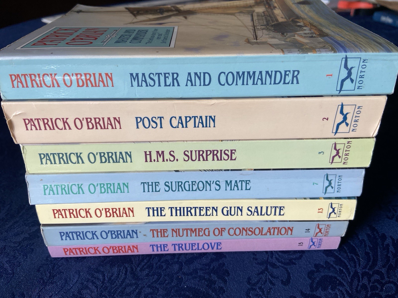 Lot of 7 Patrick O’Brian Aubrey Maturin Series Books 1-3, 7, 13-15 VG TPB FREESH