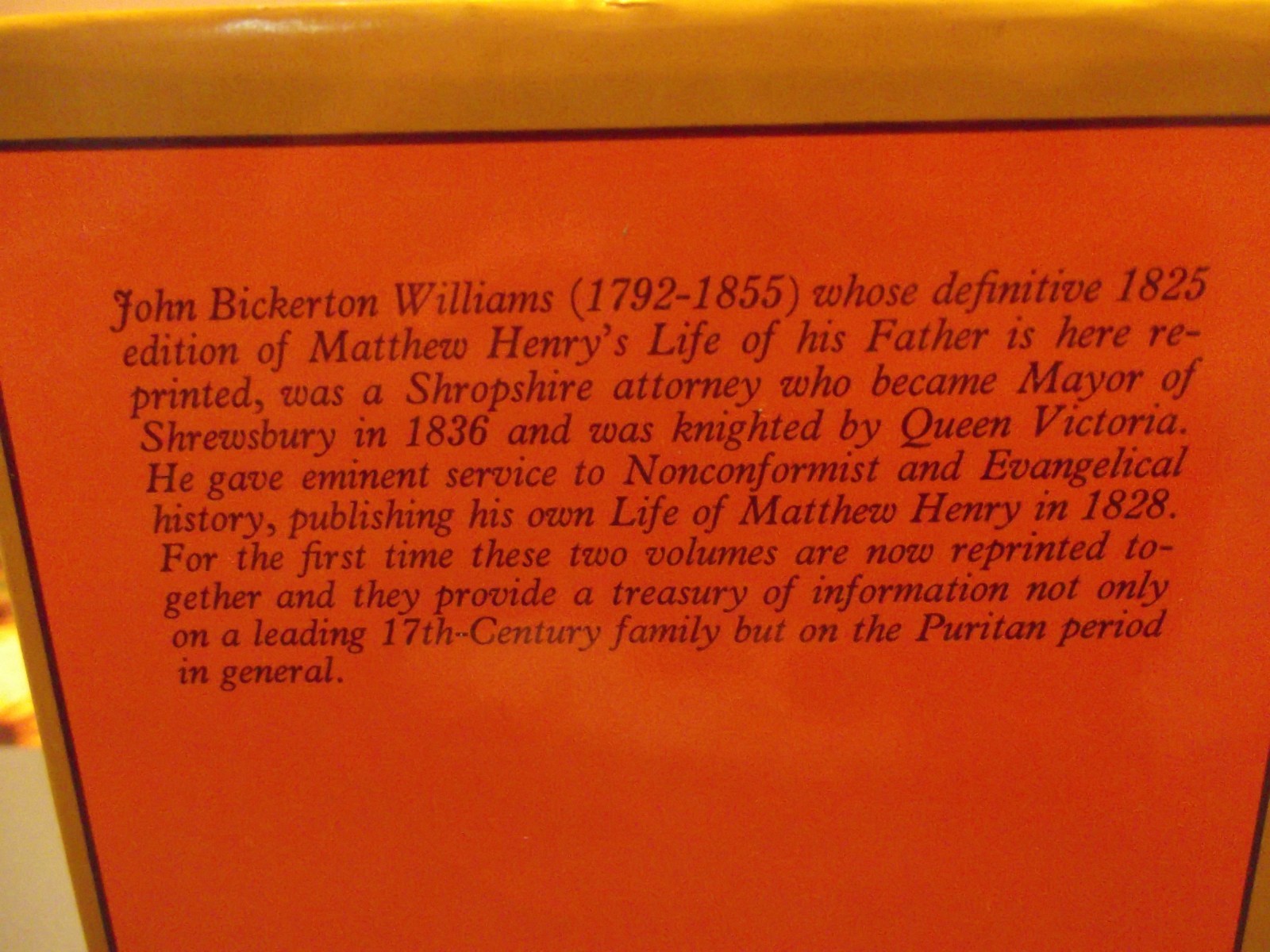 The lives of Philip and Matthew Henry Banner of Truth 1974 Hard Copy