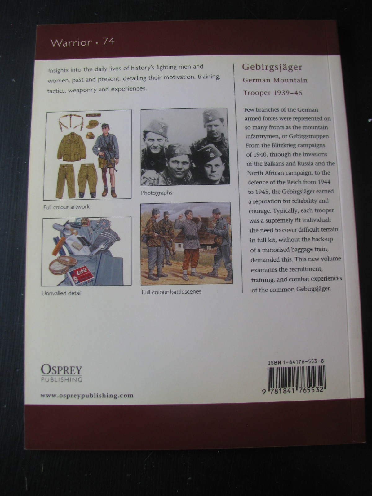 OSPREY WARRIOR #74 GEBIRGSJAGER GERMAN MOUNTAIN TROOPER VG/NN