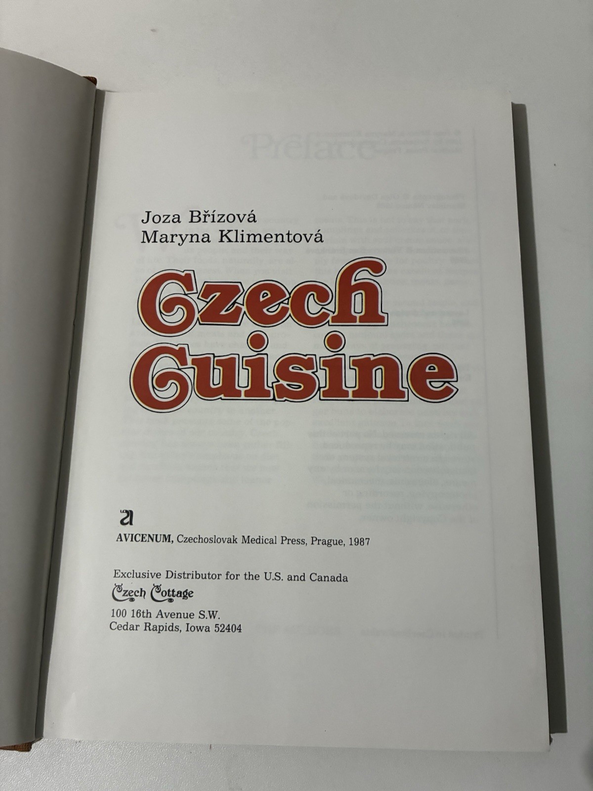 Vintage 1986 Czech Cuisine Cookbook Cooking Recipes Old Hardcover Cook Book