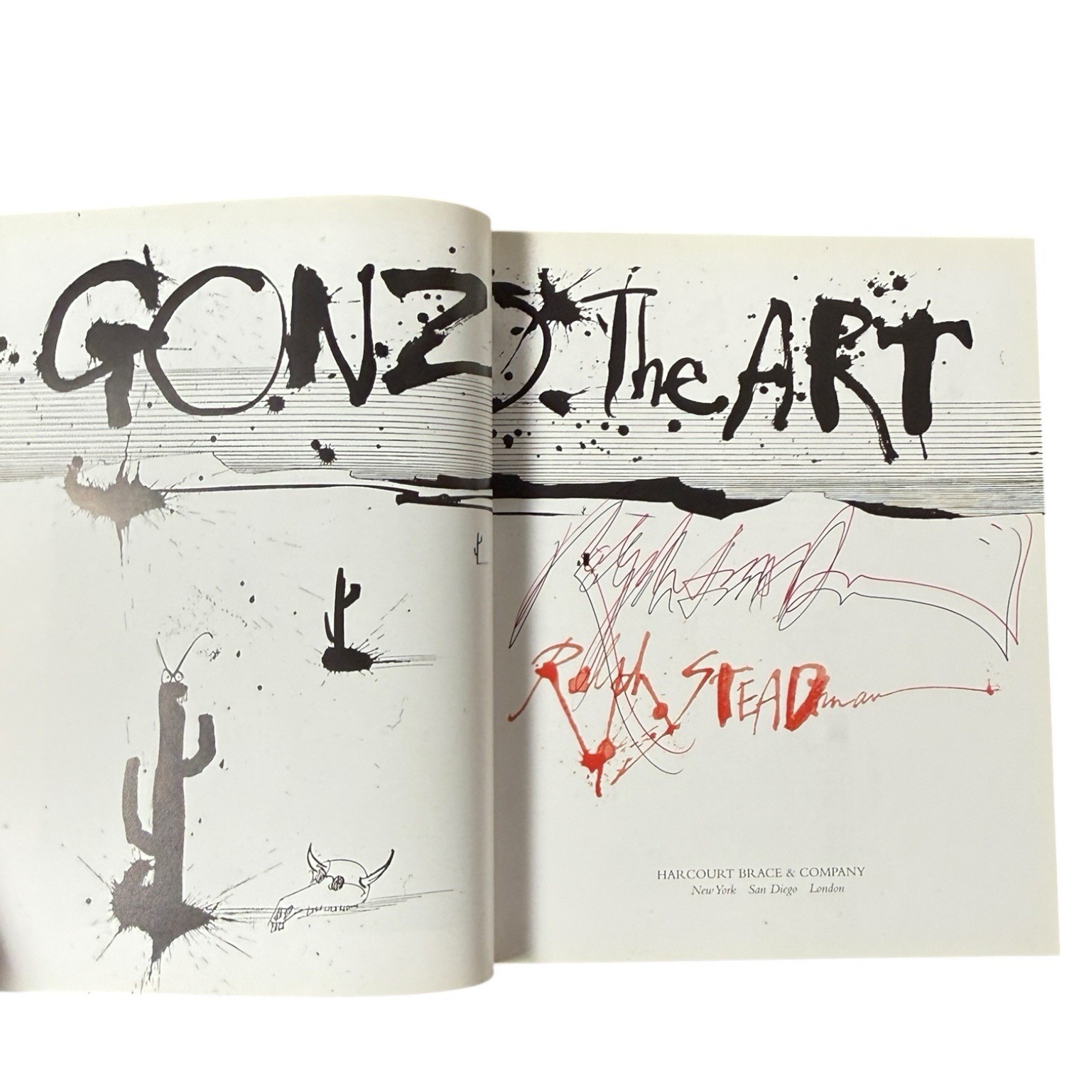 Signed Book Gonzo The Art by Ralph Steadman 1998 Hardcover HCDJ
