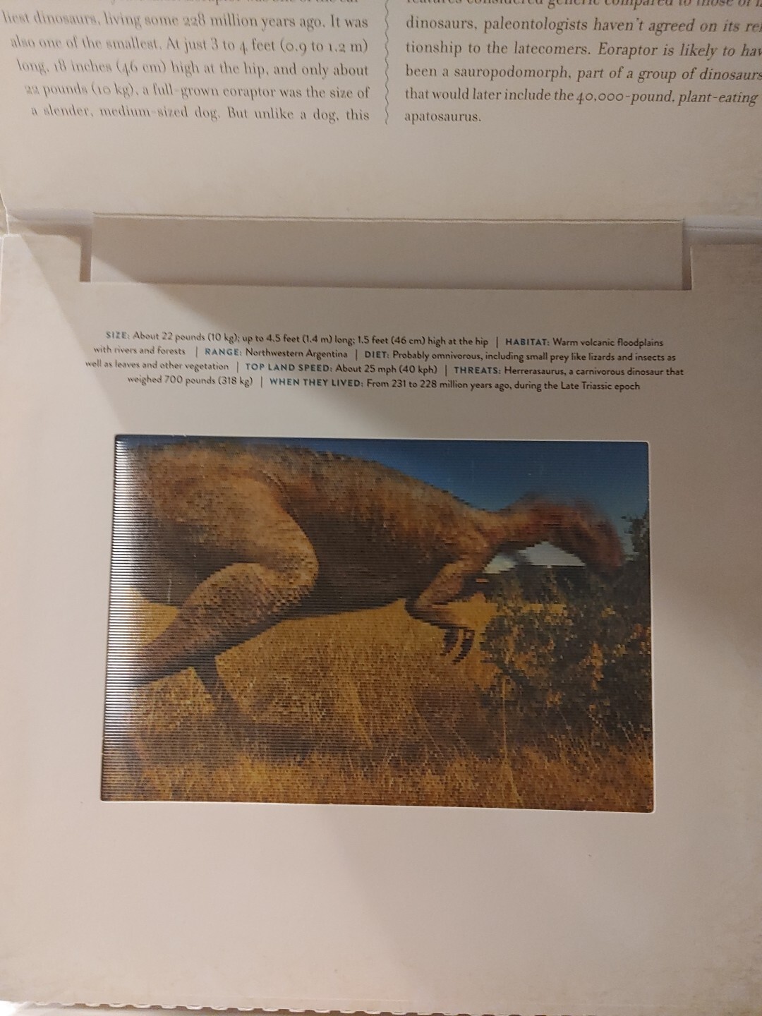Dinosaur: A Photicular Book by Wollard, Dinosaur Stickers On Cover Of Book.