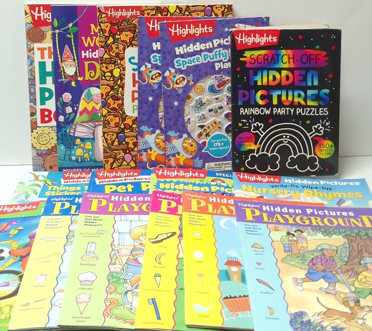 Lot of 16 Highlights Hidden Pictures Children’s Publications / Stickers