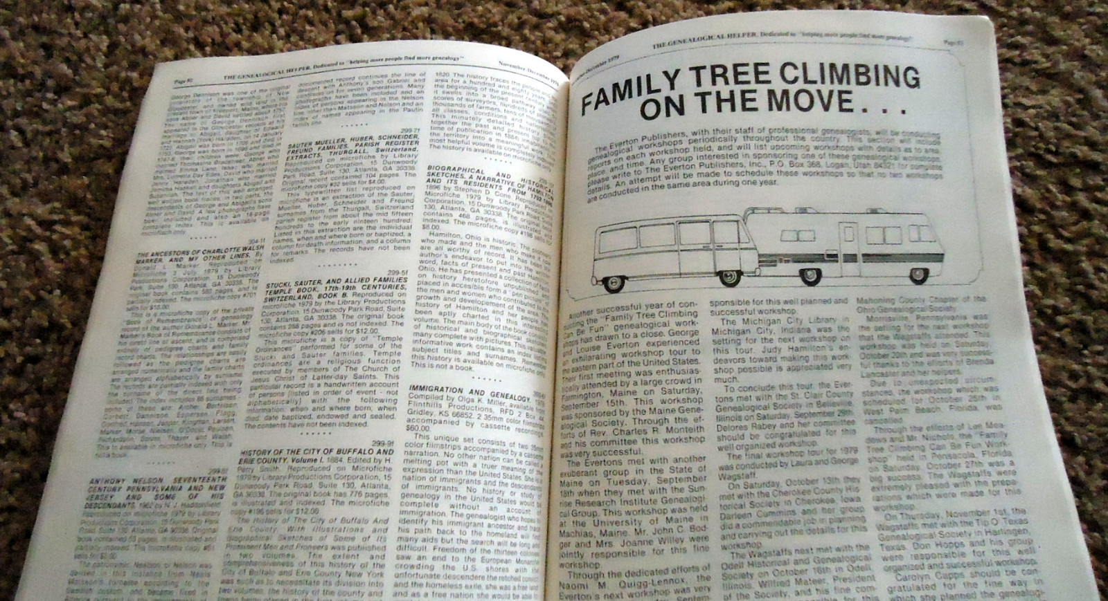 The Genealogical Helper Nov-Dec 1979, The Everton Publishers, 140 pages