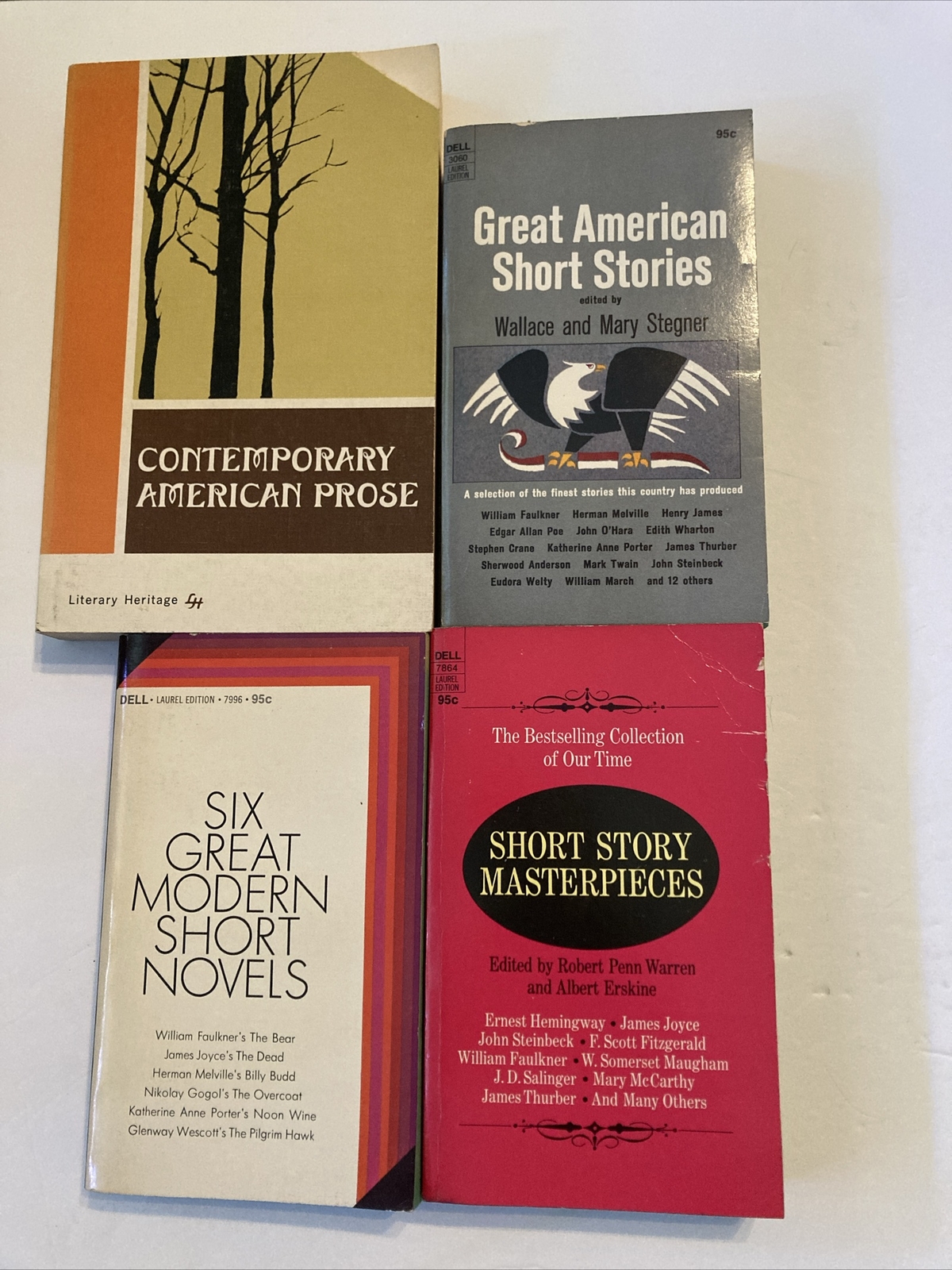 Lot of 4 Books of American Literture Plays Drama Novels Stories Prose Paperback