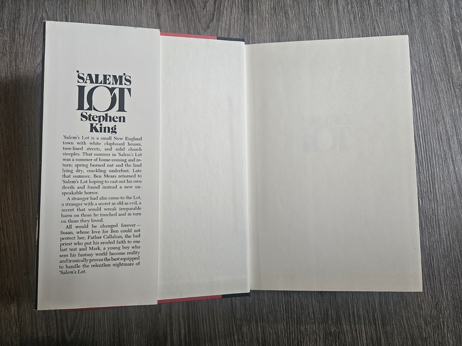 Stephen King Salem’s Lot 1975 Hardcover Doubleday Dust Jacket