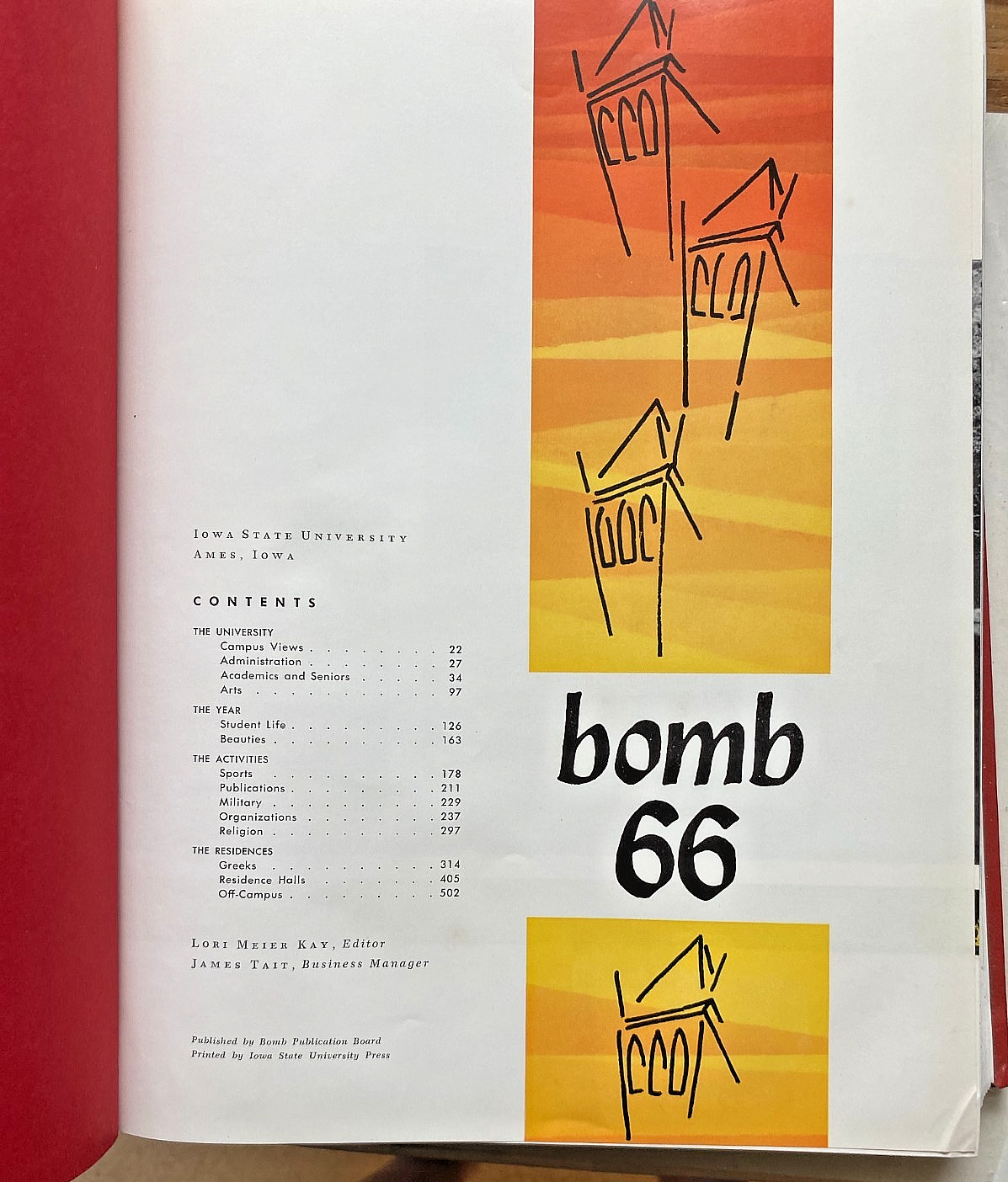 Bomb 1966. Iowa State University Yearbook. 524 pages! Indexed. Well Illustrated