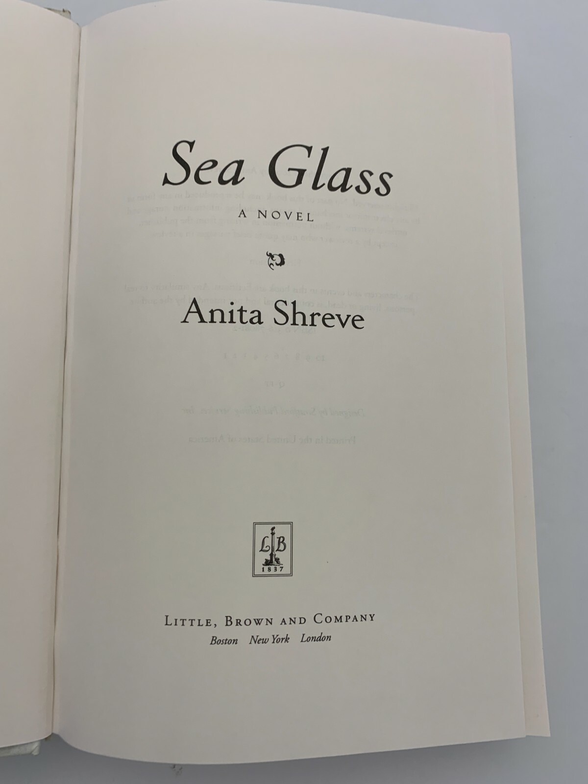 Sea Glass by Anita Shreve VERY GOOD