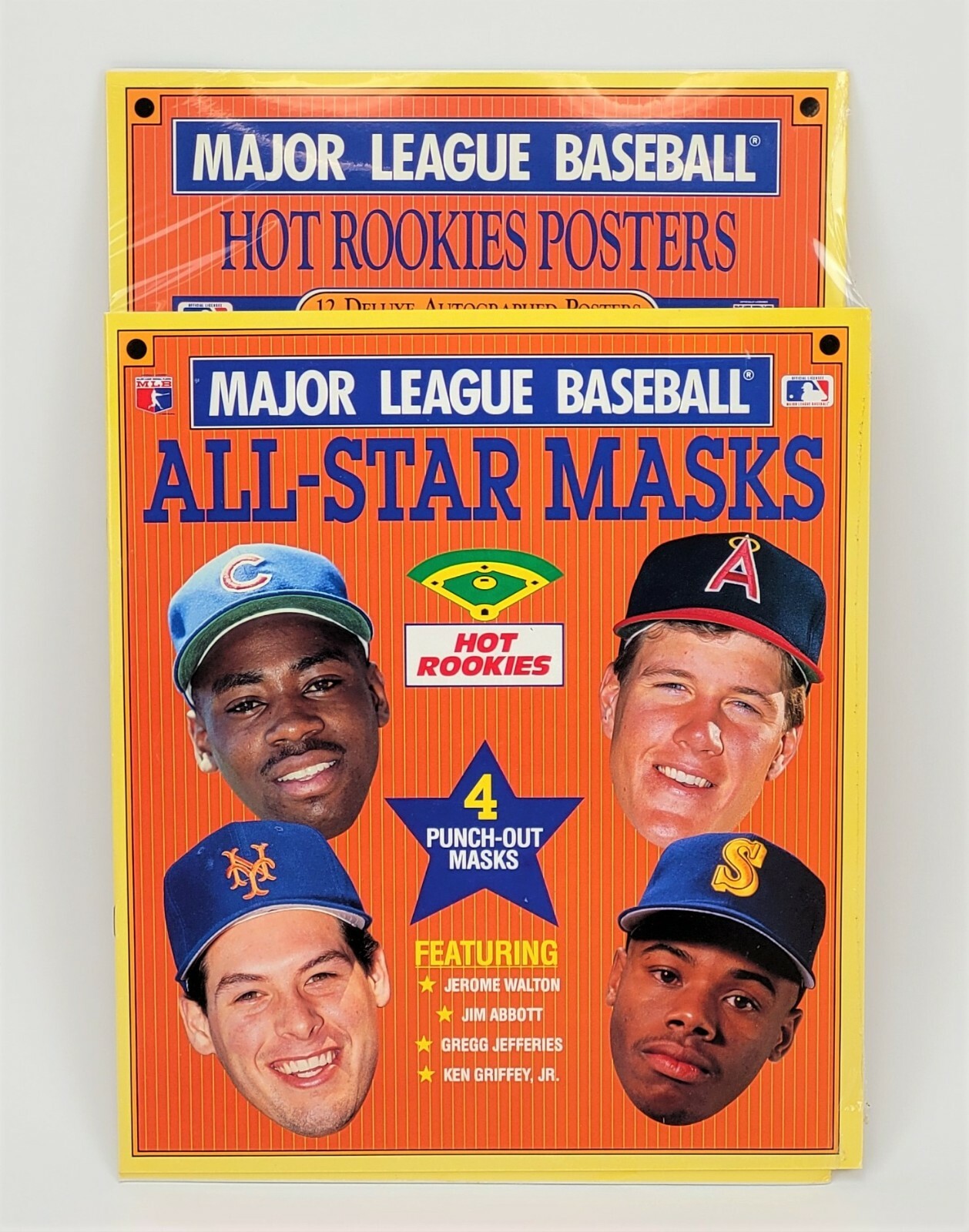 MLB ALL-STAR MASKS AND POSTER BOOKS – 8 BOOKS! – FULL SET! – NEW IN WRAP!