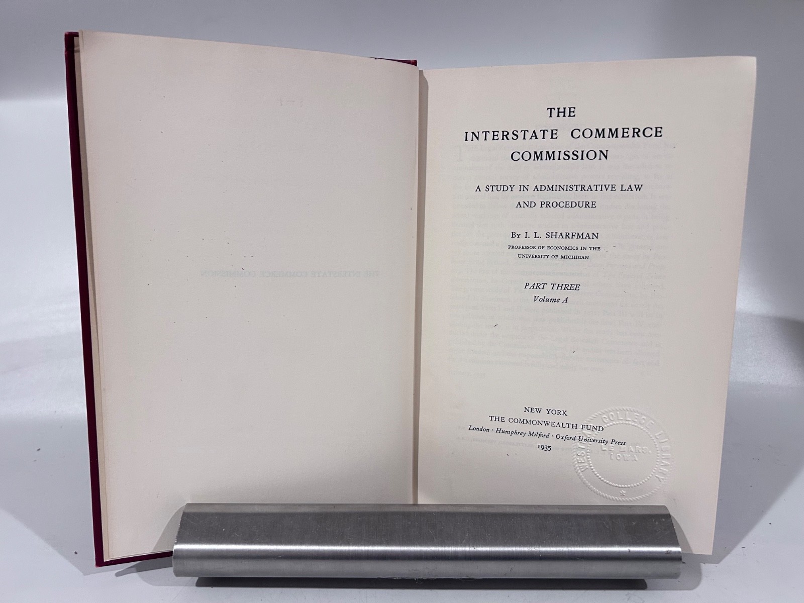 Sharfman: Interstate Commerce Commission, Commonwealth Fund 1931, 5 Vols.