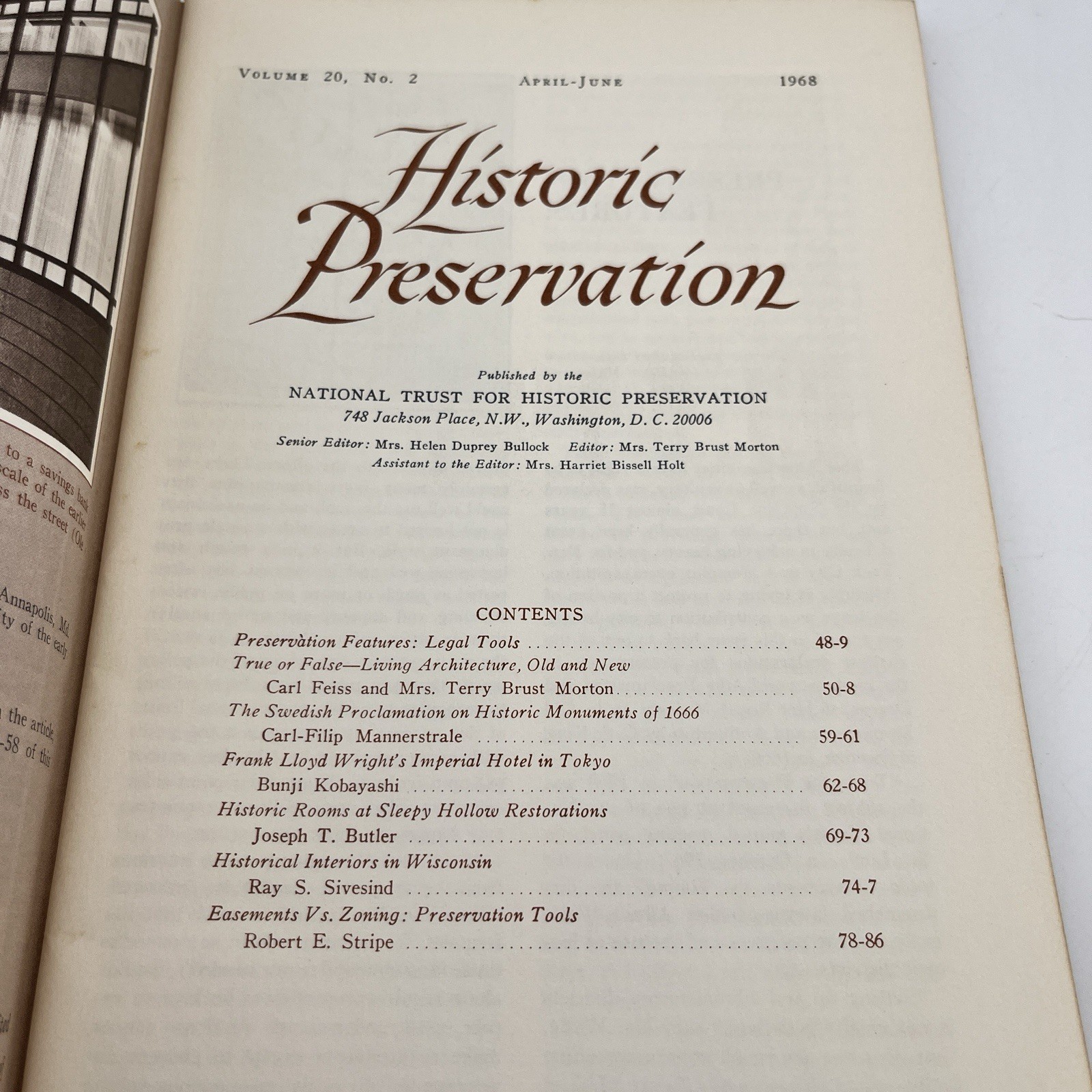 Historic Preservation (Vol 20, No. 2, Apr-June 1968) Sleepy Hollow Restorations