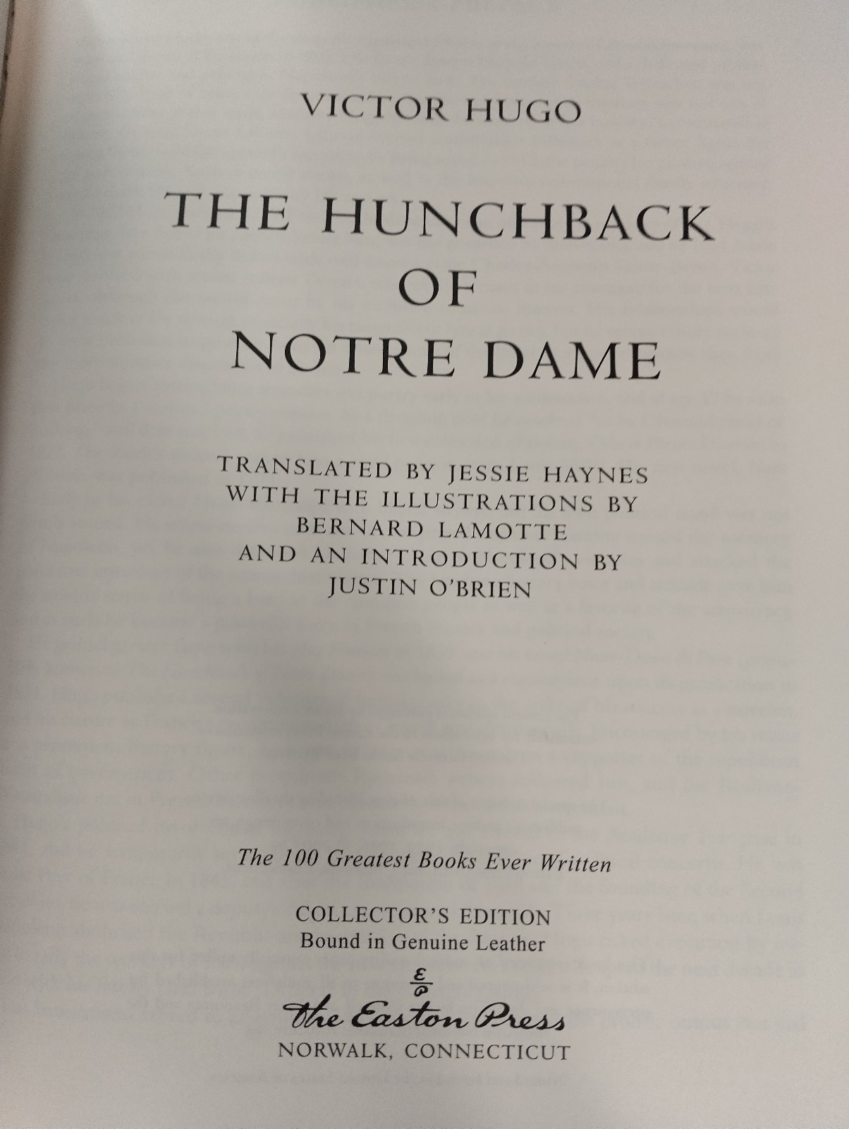 The Hunchback of Notre Dame – Victor Hugo – Easton Press Collector’s Edition