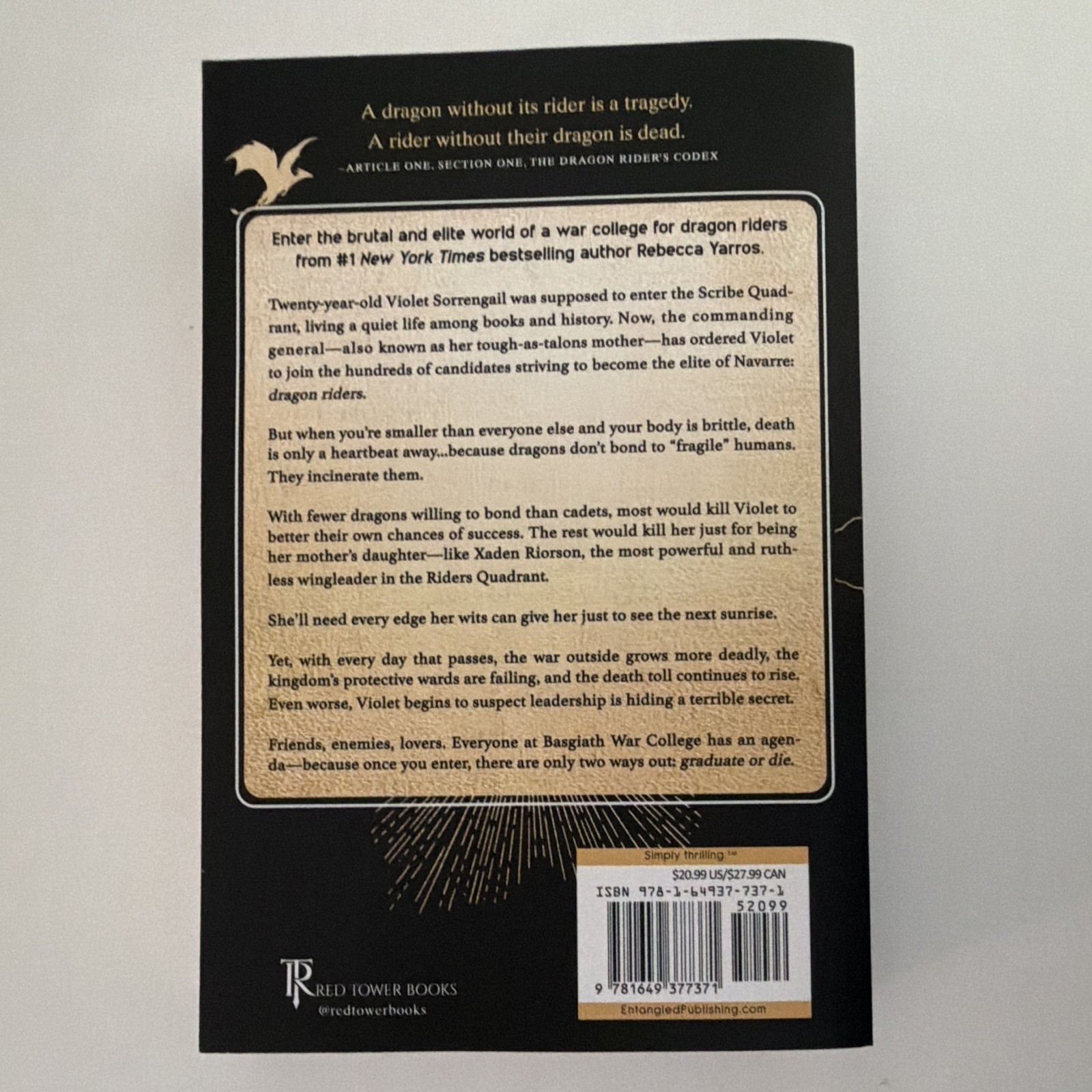 Rebecca Yarros Fourth Wing (2024) Trade Paperback The Empyrean Ser. Fantasy