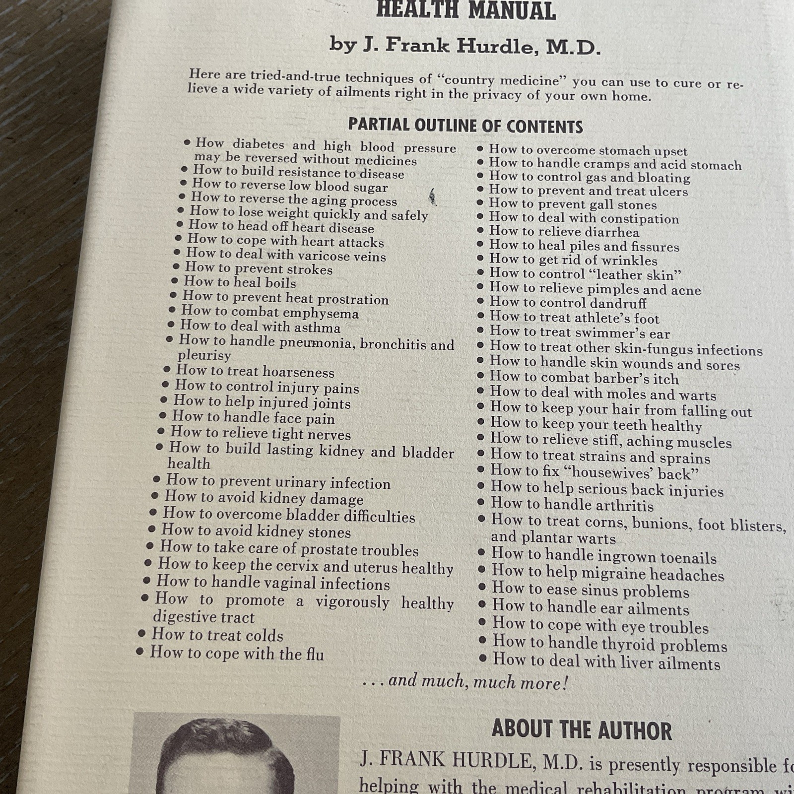 A Country Doctor’s Common Sense Health Manual By Frank Hurdle M.D. Hardcover