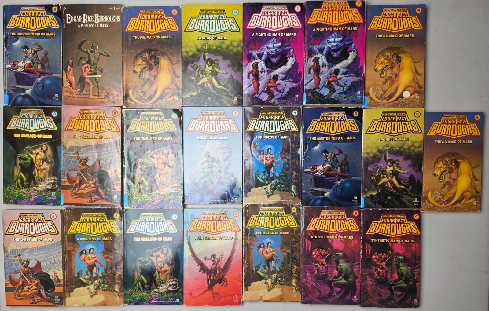 The Martian Tales of Edgar Rice Burroughs John Carter Of Mars Lot of 22 Books