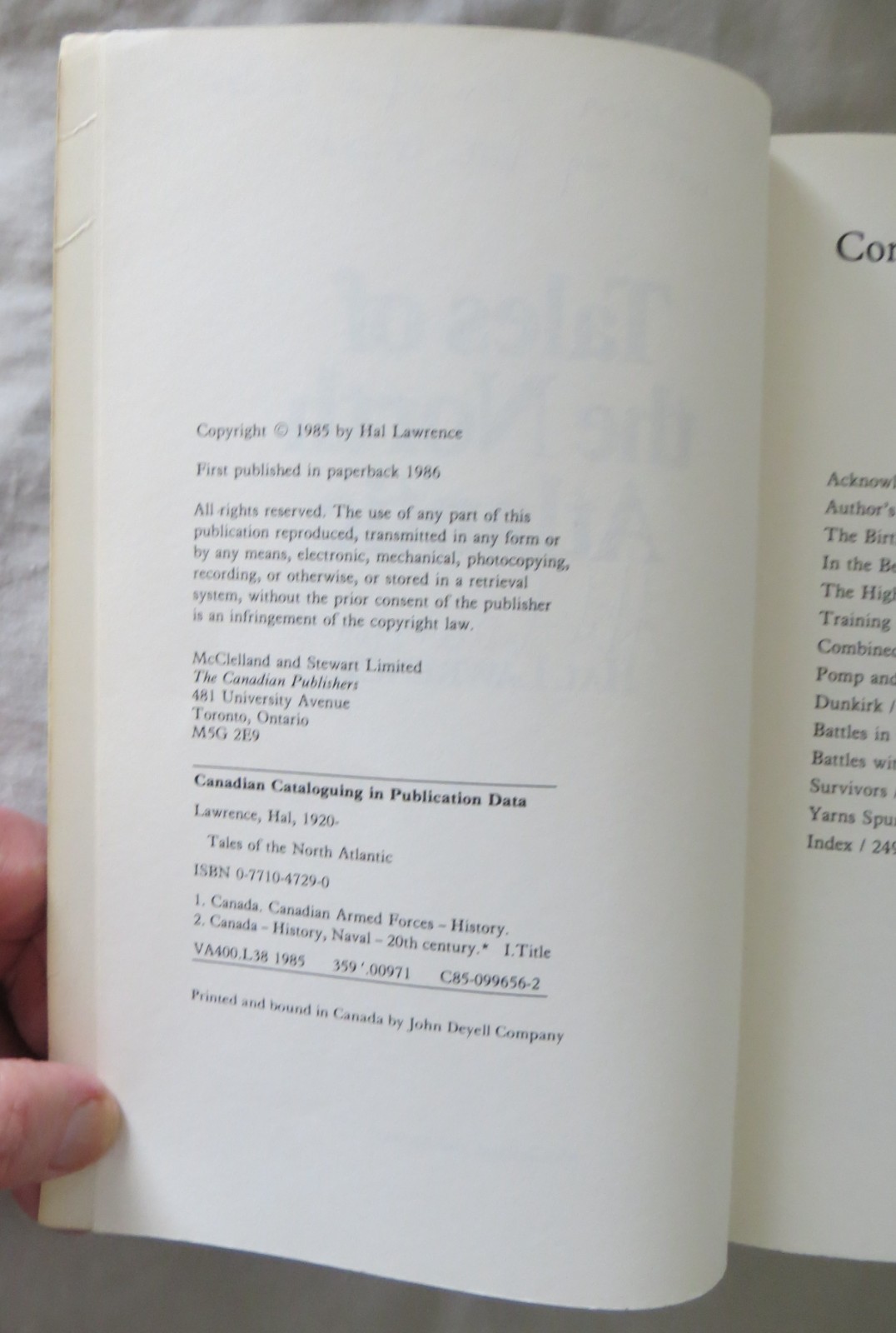 Tales of the North Atlantic Hal Lawrence WW2 WWII Signed Copy
