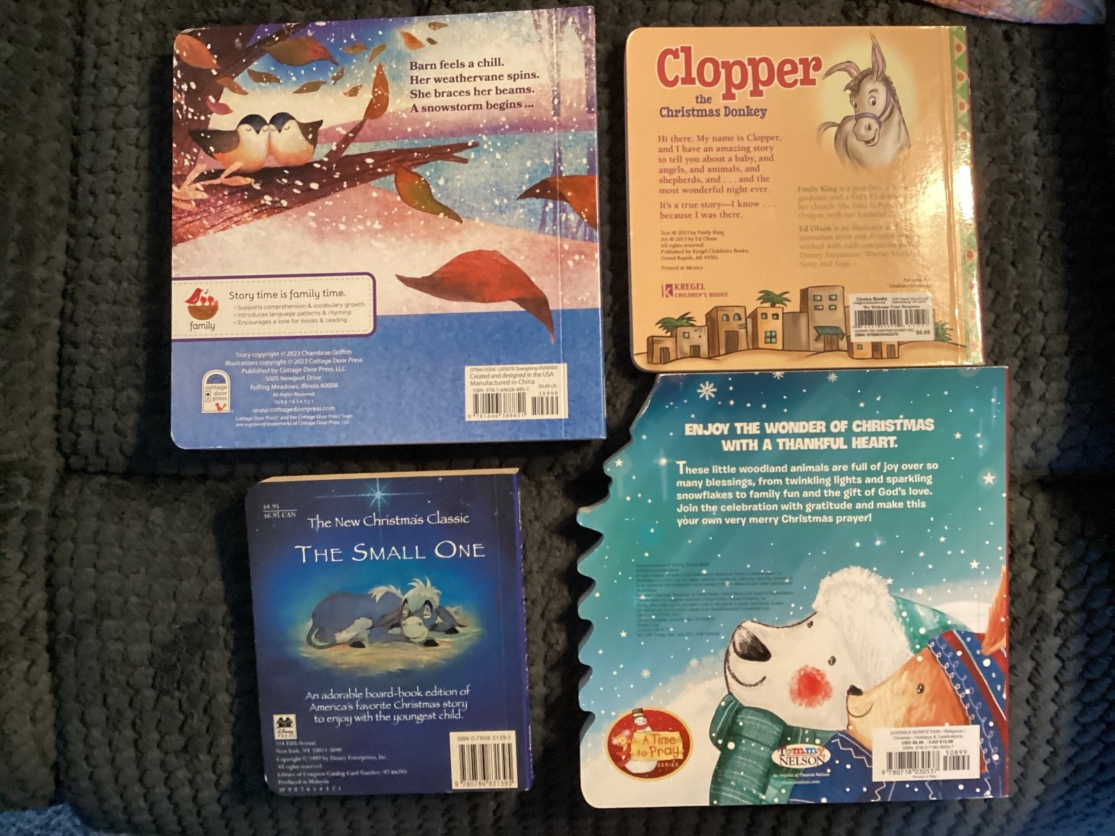 BARN IN WINTER PLUS 3 OTHER CHRISTMAS BOARD BOOKS – NEW ~ $32 VALUE