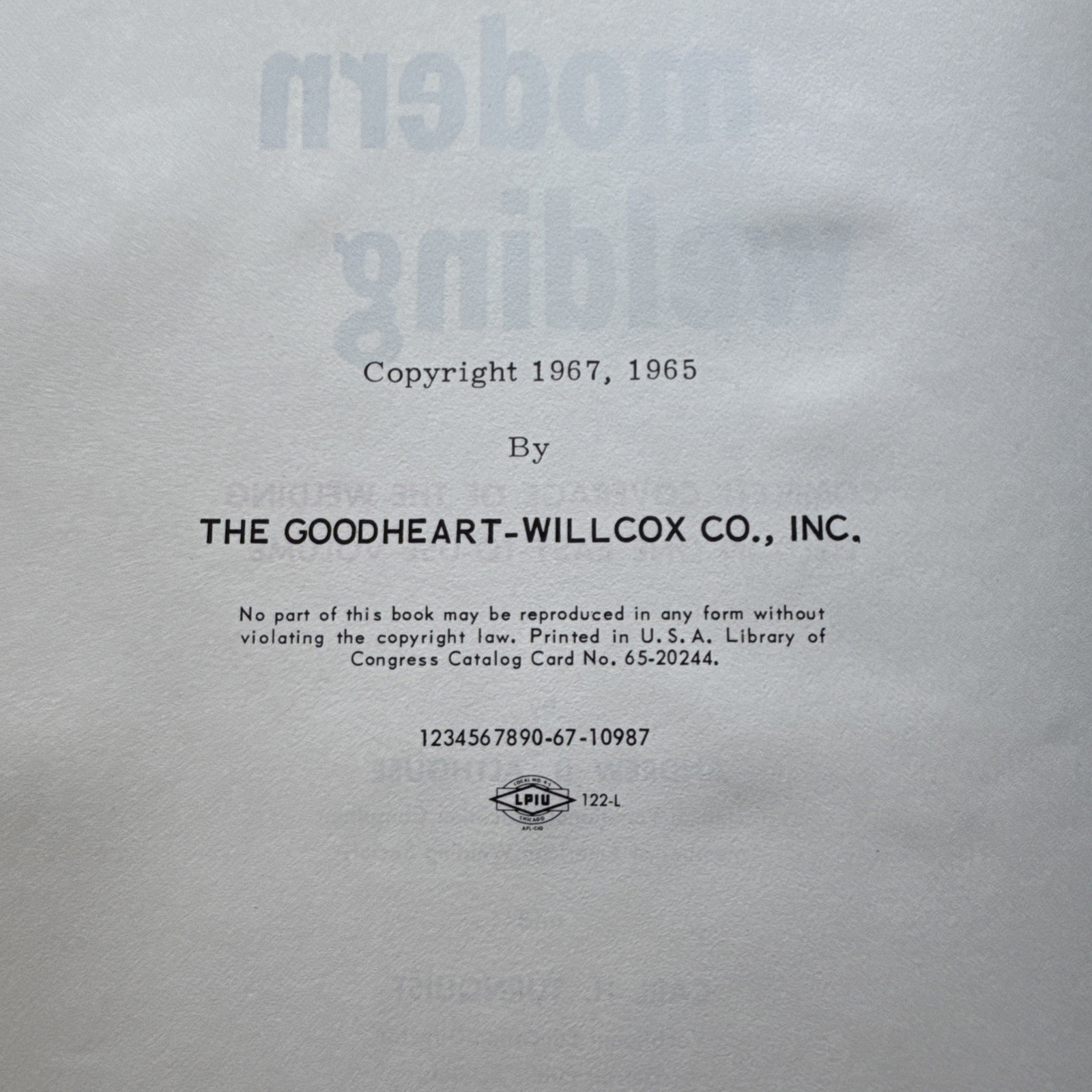Modern Welding By Althouse, Turnquist & Bowditch 1967 Hardcover Book