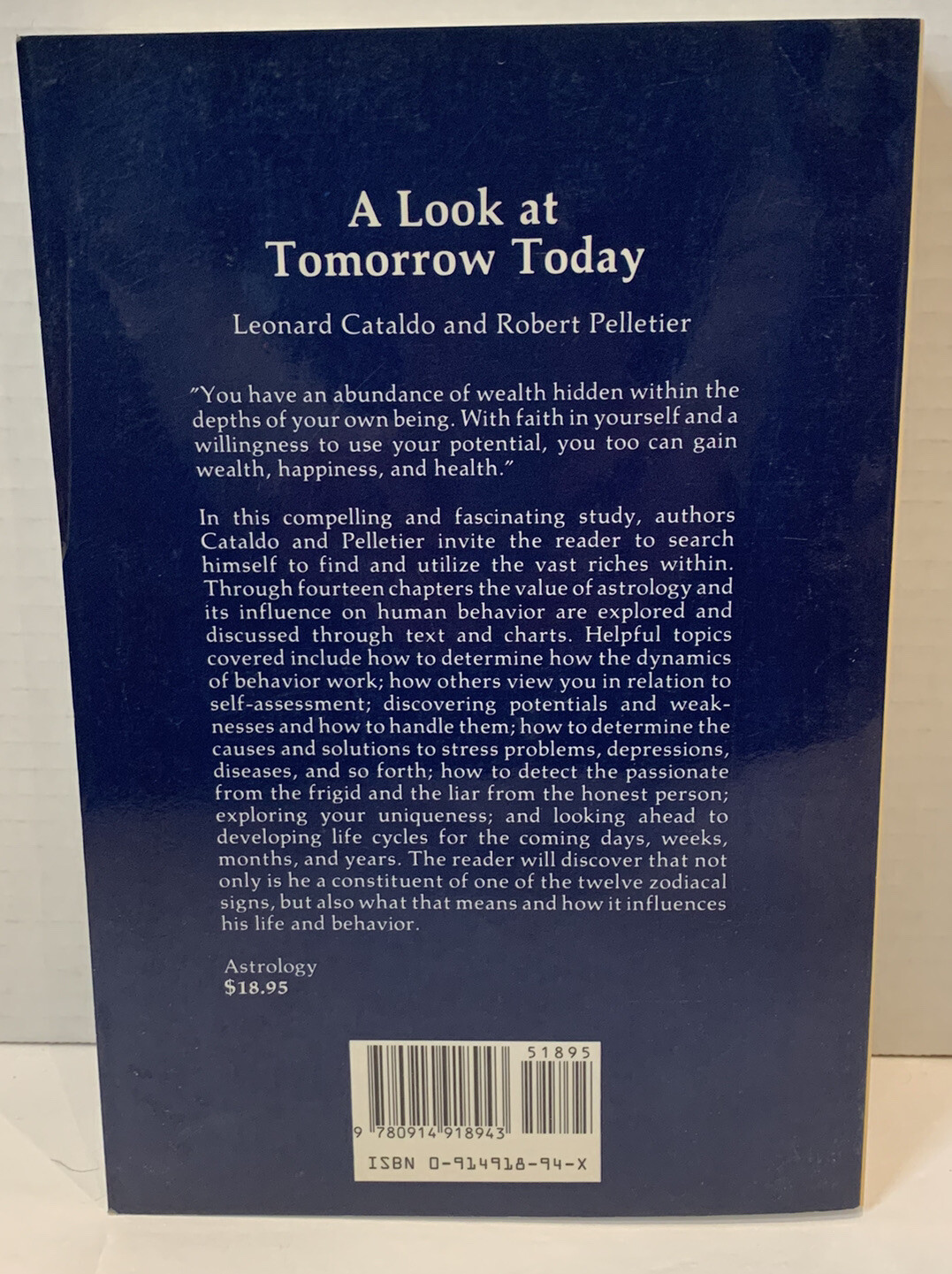 A Look at Tomorrow Today by Leonard Cataldo (1997, Trade Paperback)