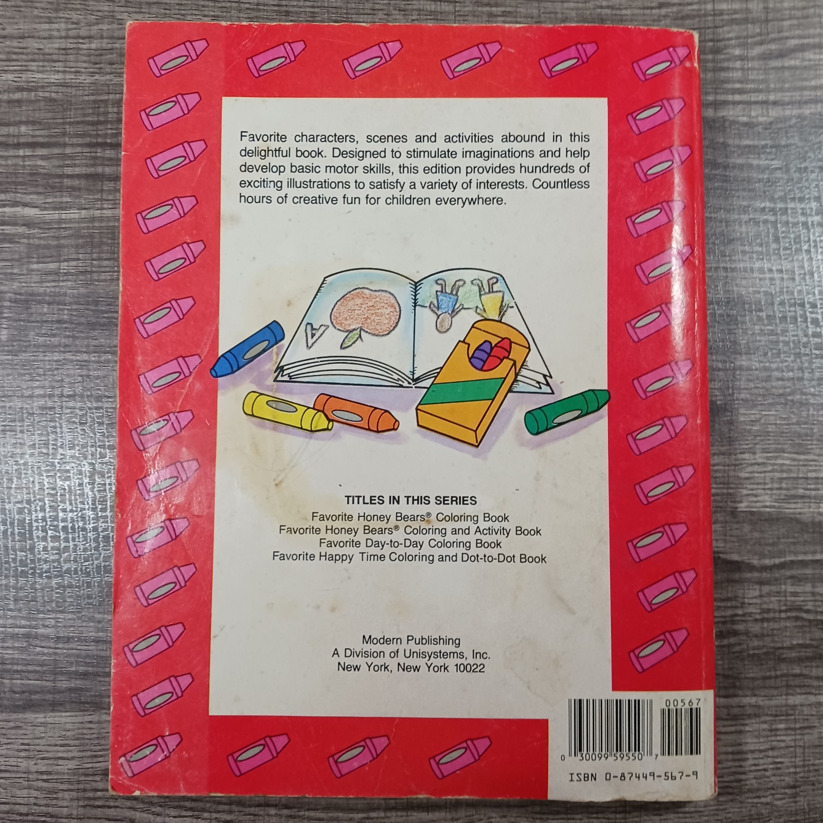 Jumbo Coloring Book 250 Pages Vintage 1988 Favorite Day-To-Day Honey Bear Books