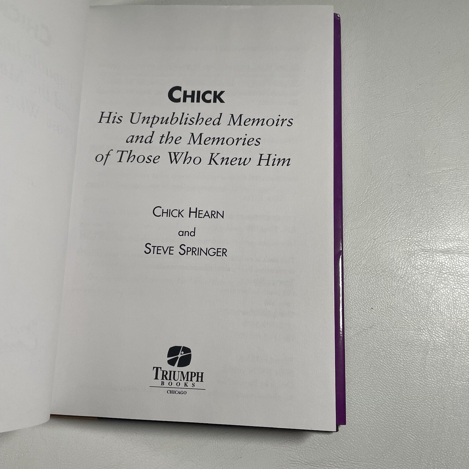 Chick Hearn His Unpublished Memoirs Book Signed By Steve Springer Marge 2004