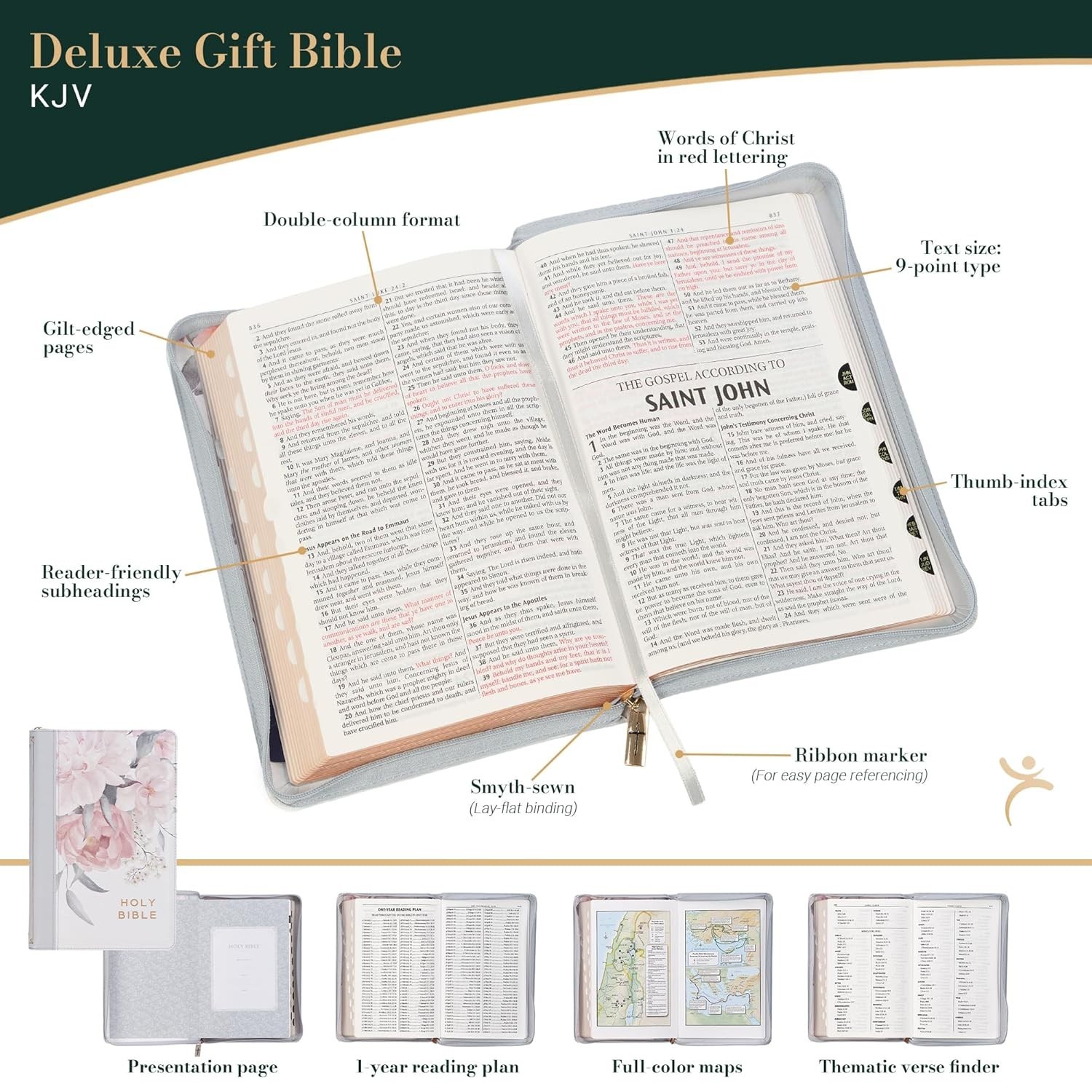 HOLY BIBLE * DELUXE GIFT BIBLE * KJV * GILD-EDGED * BRAND NEW WITH SLIP COVER