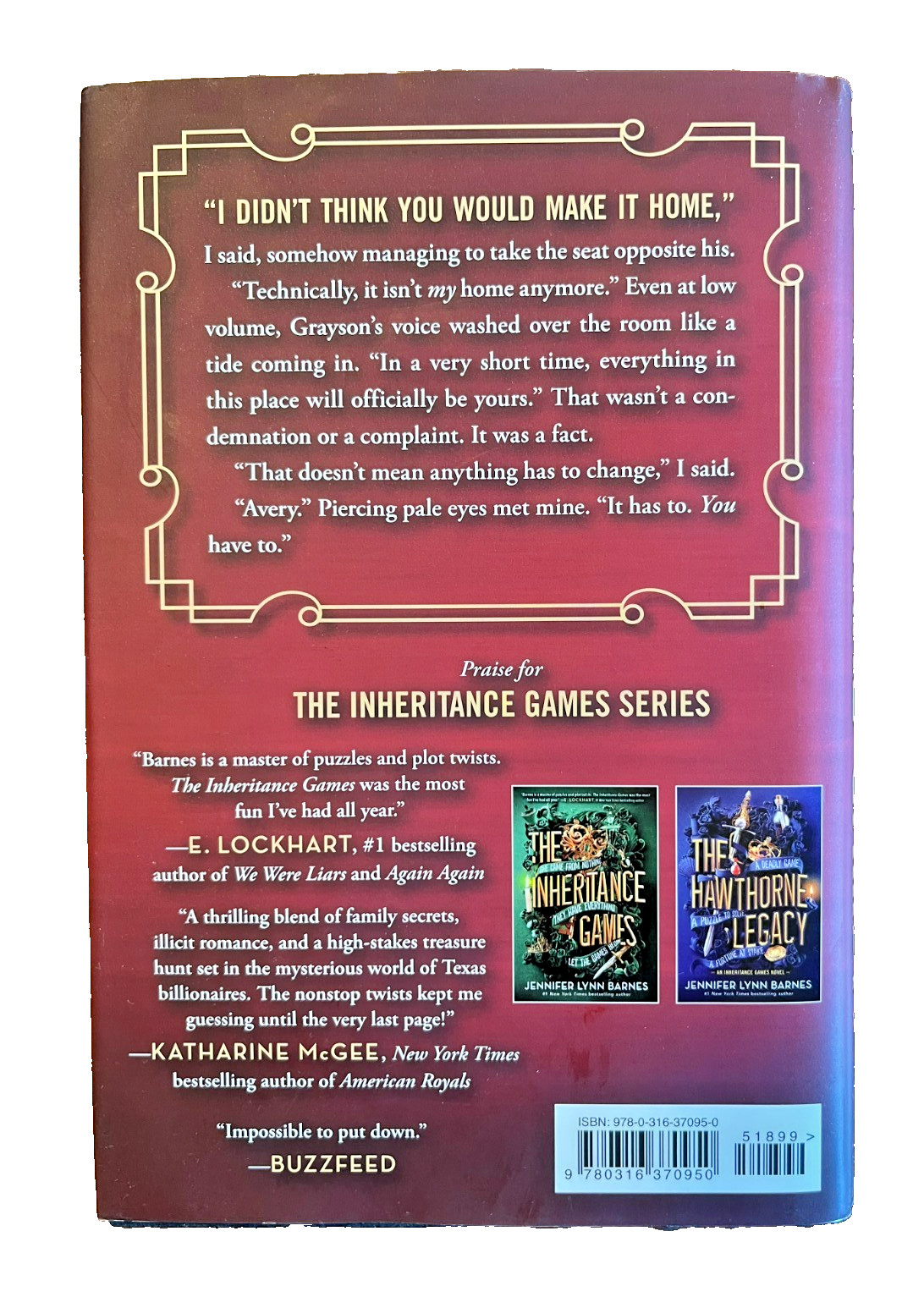 Inheritance Games, Hawthorne Legacy, Final Gambit #3 by Jennifer Barnes LIKE NEW