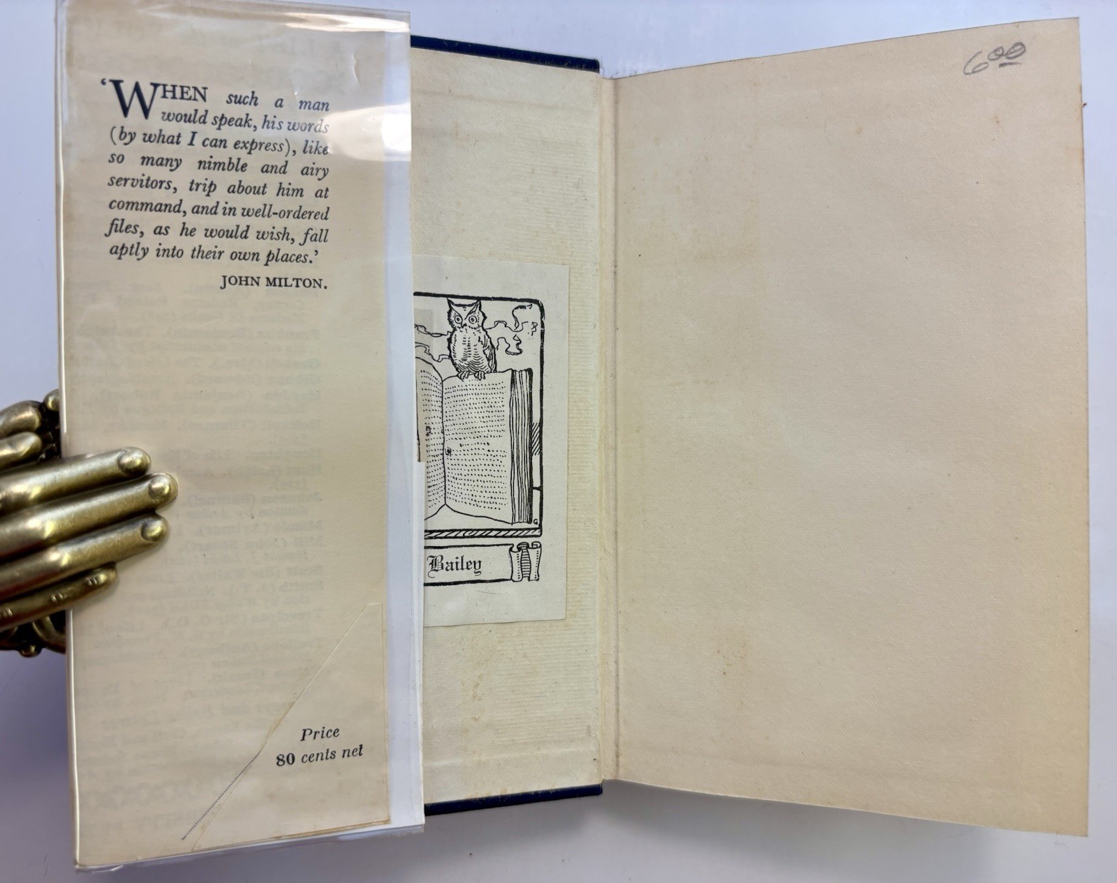 Milton’s Prose – World’s Classics #293 Oxford Univ Press 1931 – Original Jacket