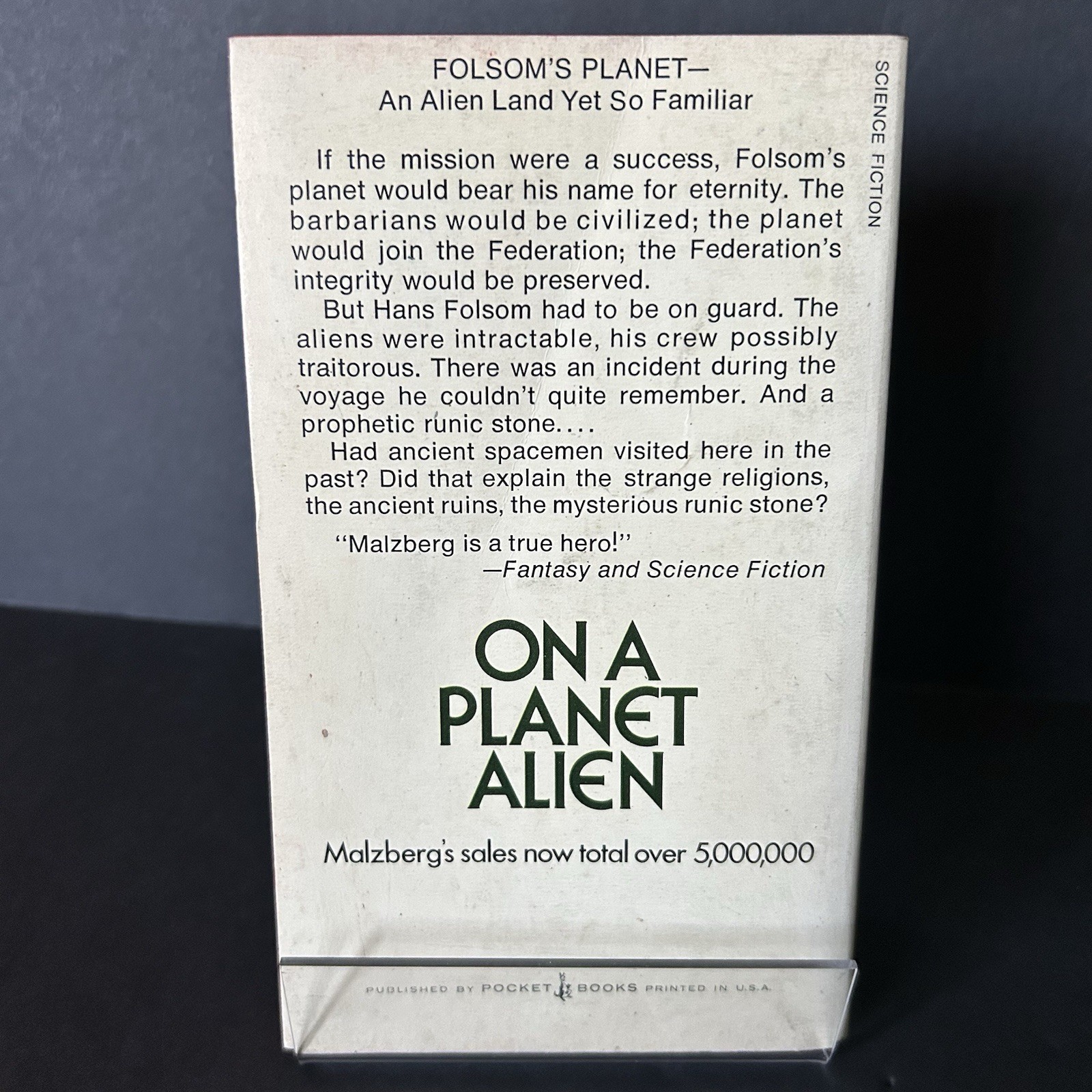 On a Planet Alien by Barry N. Malzberg 1974 Pocket Books 1st Printing Vintage SF