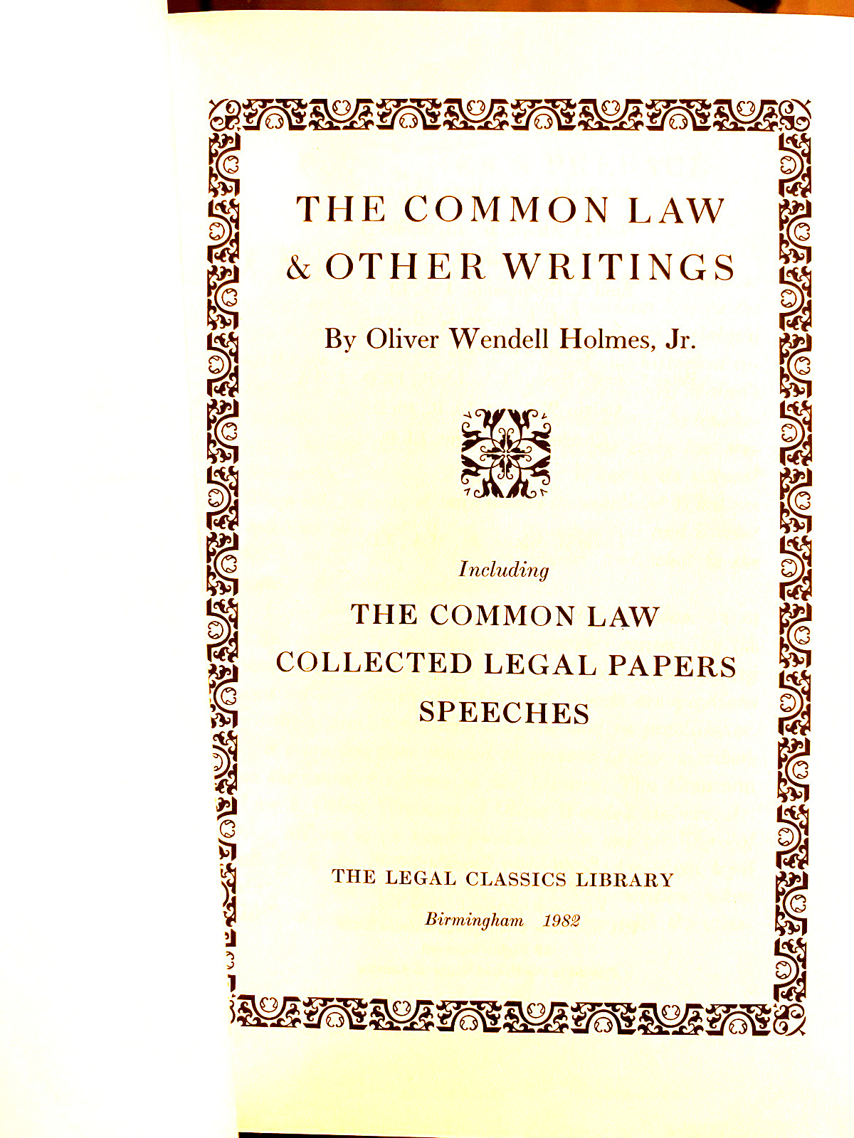 “The Common Law & Other Writings” Oliver Wendell Holmes Full Leather Fine Cond.