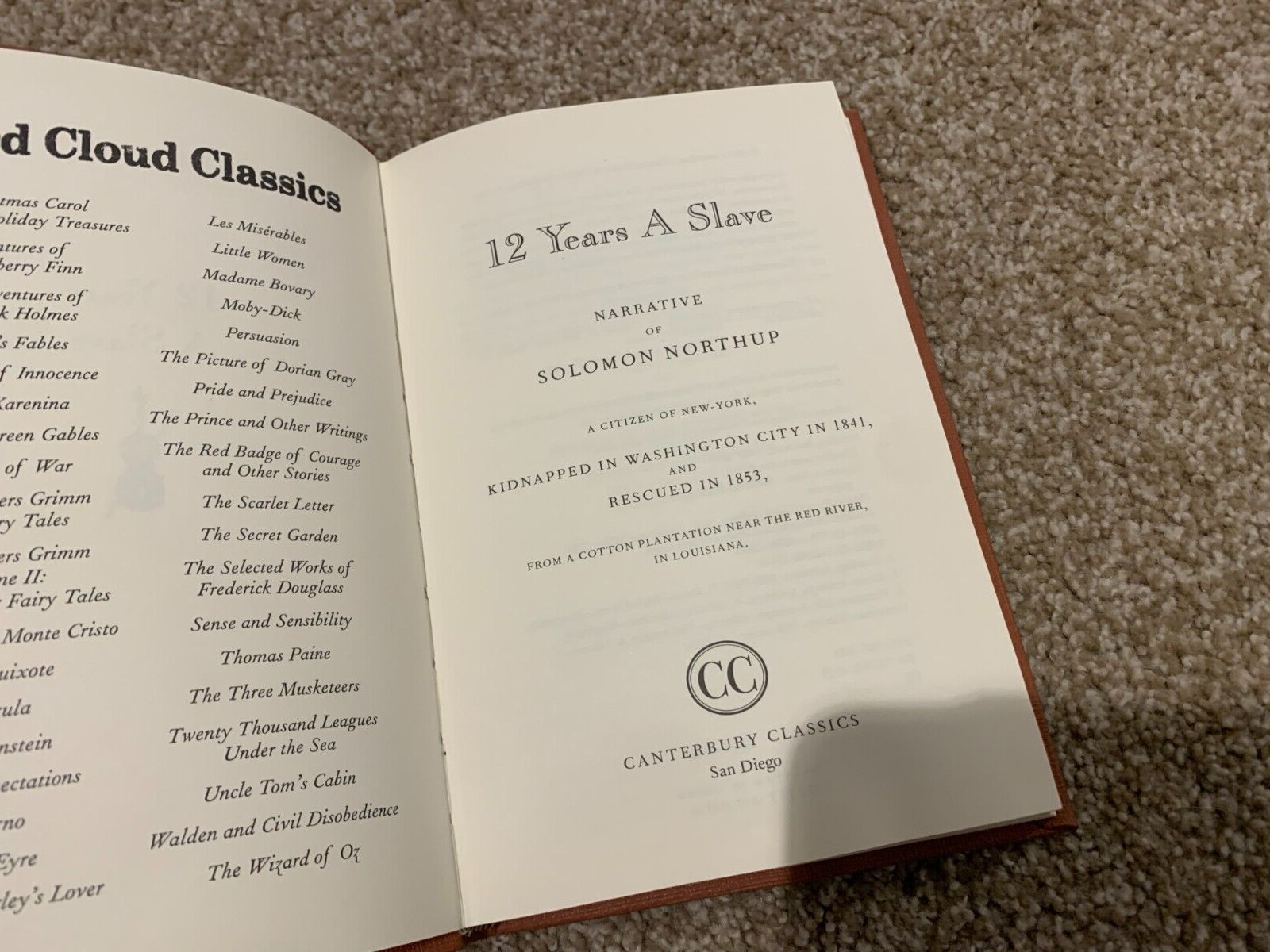 12 YEARS A SLAVE by Solomon Northup – RARE 2014 Leatherette Cover – Canterbury!