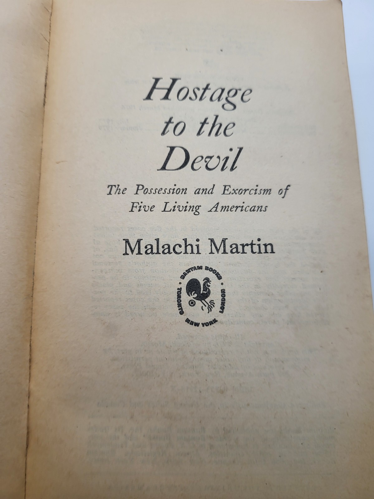 Hostage to the Devil 1977 Bantom Edition By Malachi Martin Paperback