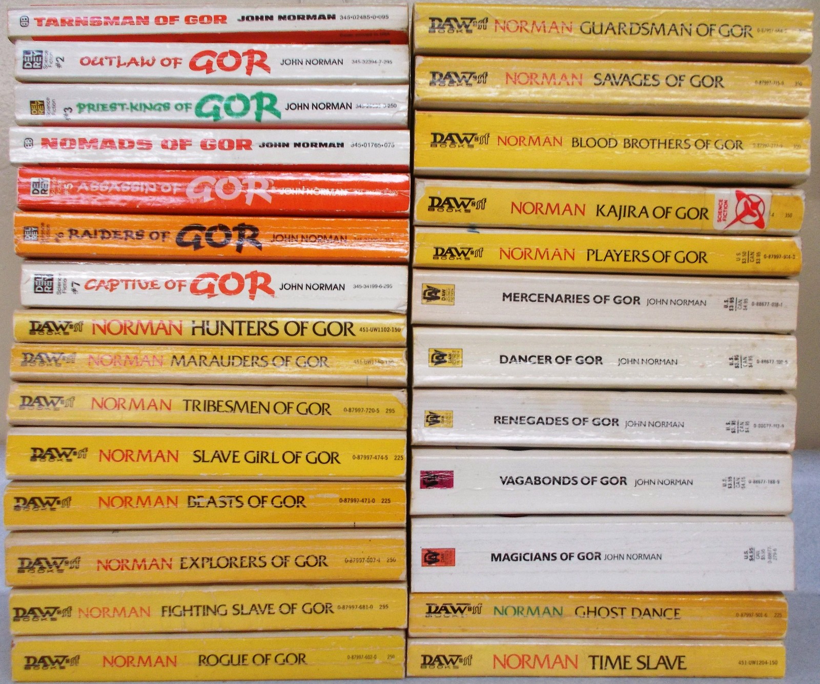Lot of 27: John Norman complete GOR Series Tarl Cabot 1-25 DAW, DelRey, plus 2